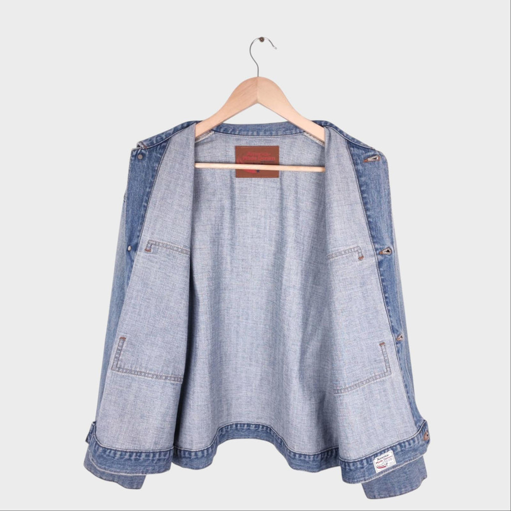 JOHNBULL Men's Blue Made in Japan American-Made Denim Cropped Jacket