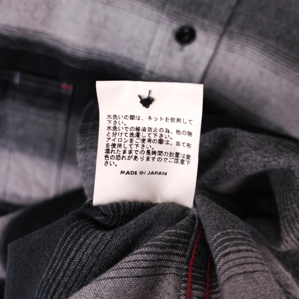 SUGAR CANE Men's Made in Japan Black/Grey Striped Flannel Shirt - Size L