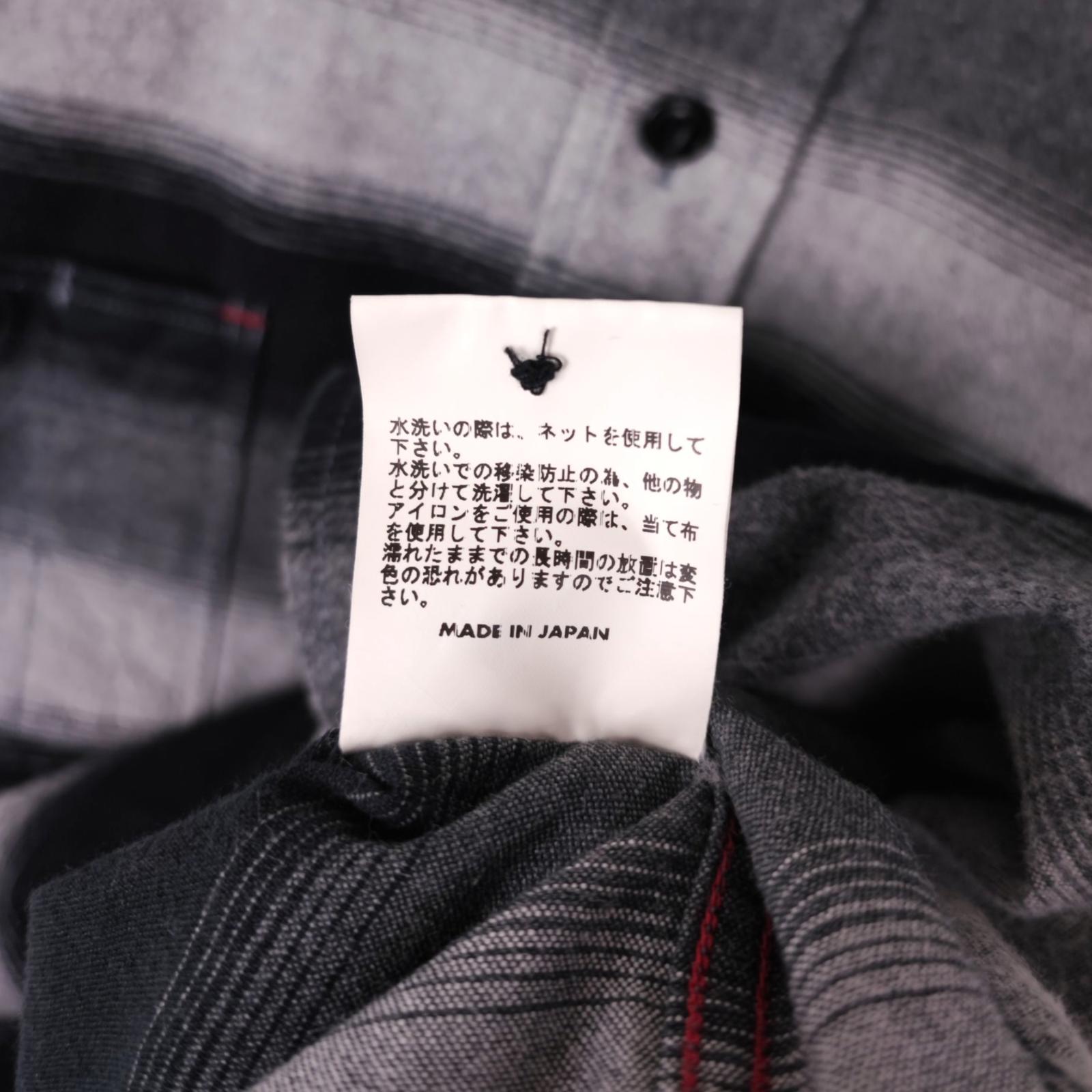 SUGAR CANE Men's Made in Japan Black/Grey Striped Flannel Shirt - Size L