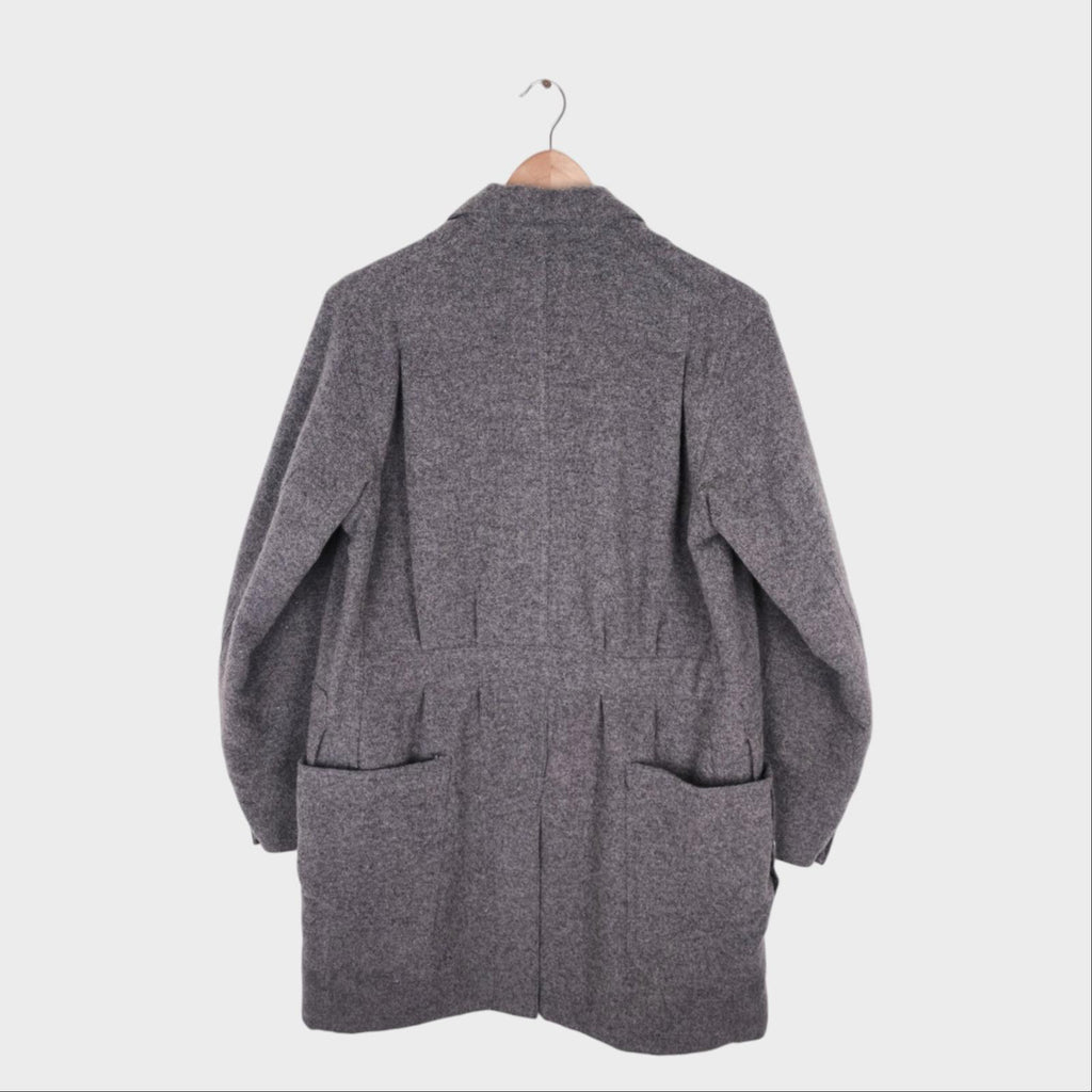 SASSAFRAS Men's Made in Japan Grey Wool Blend Whole Leaf Coat Jacket