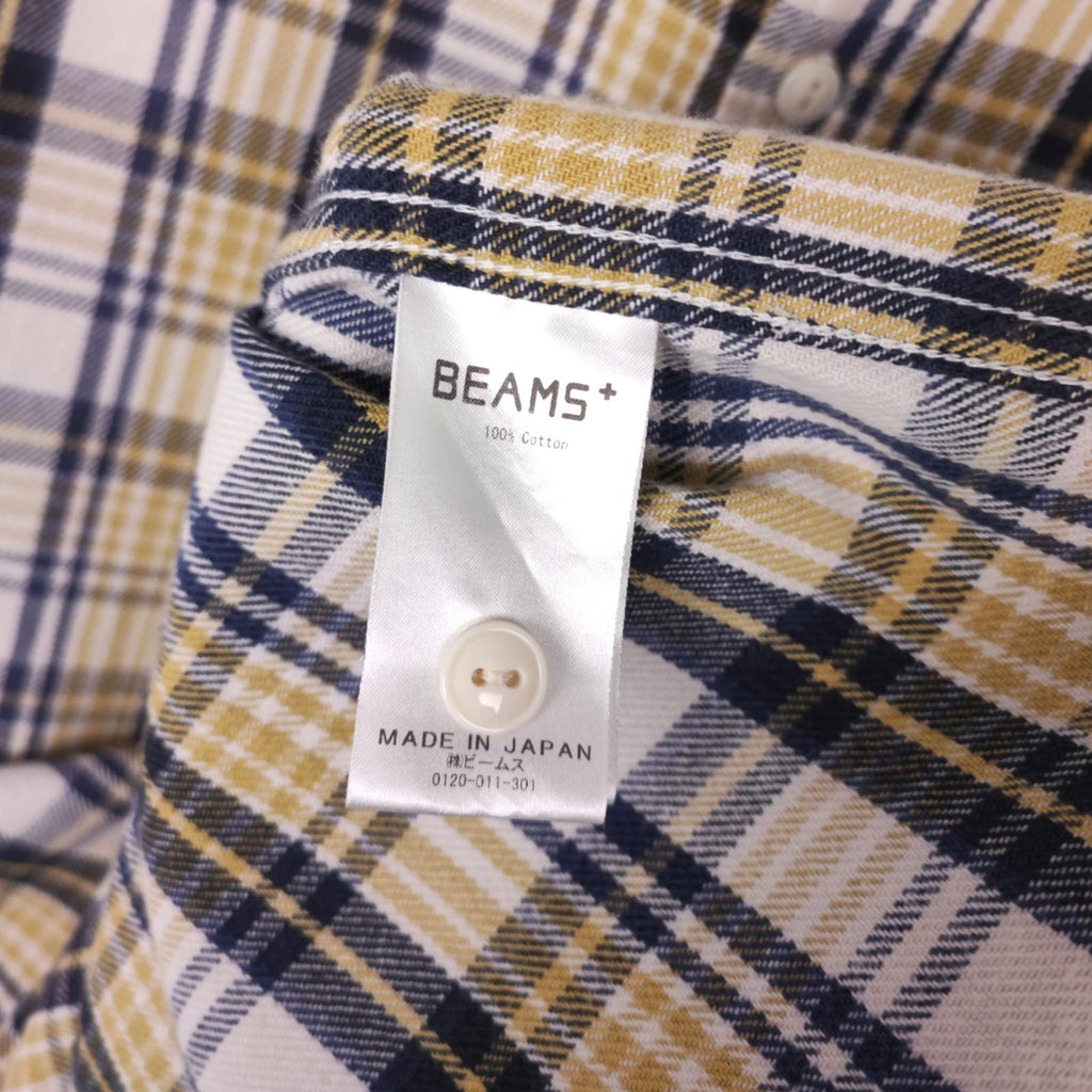 BEAMS PLUS Men's Made in Japan Multicoloured Soft Twill Work Shirt