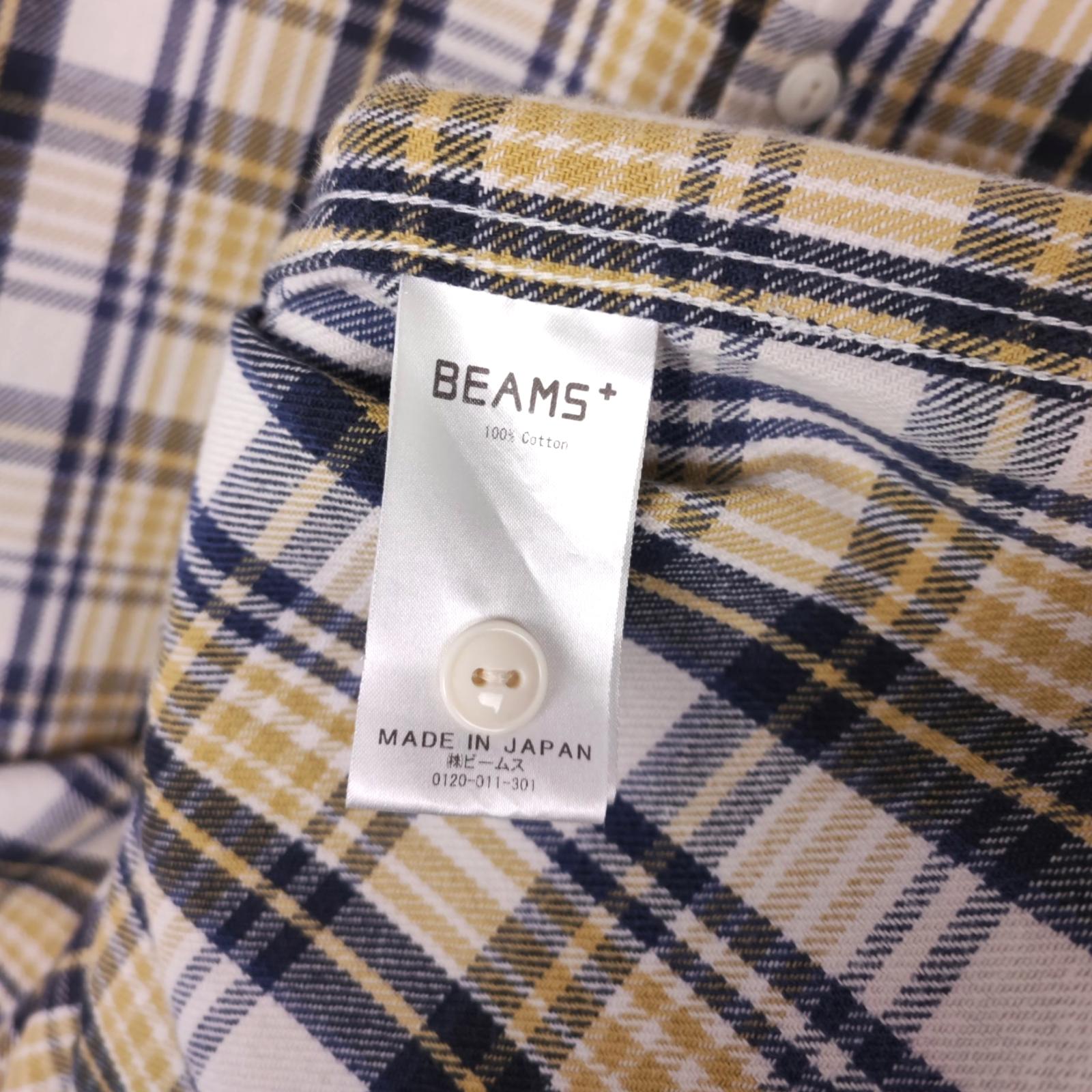 BEAMS PLUS Men's Made in Japan Multicoloured Soft Twill Work Shirt
