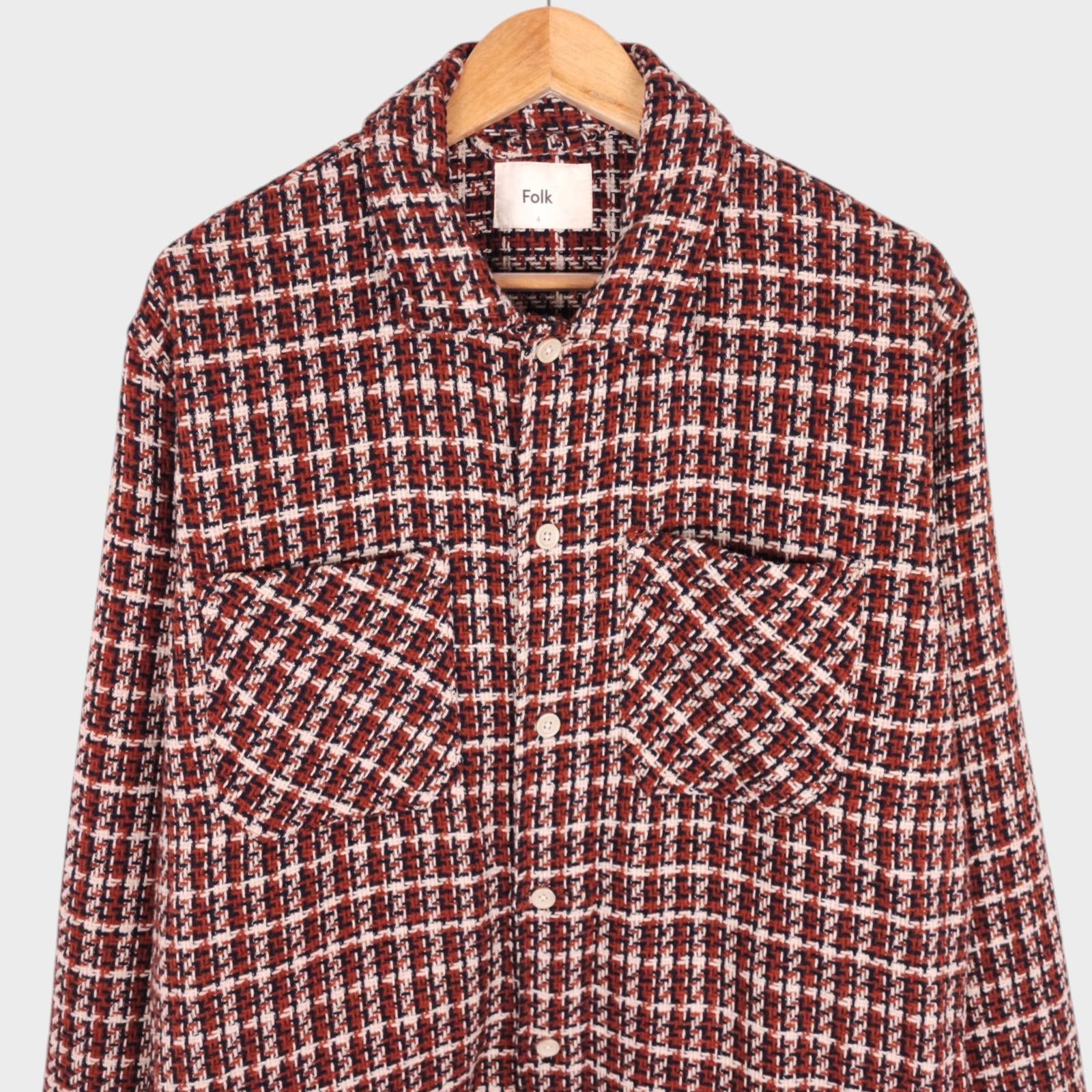 FOLK Men's Multicoloured Heavyweight Knit Overshirt Jacket