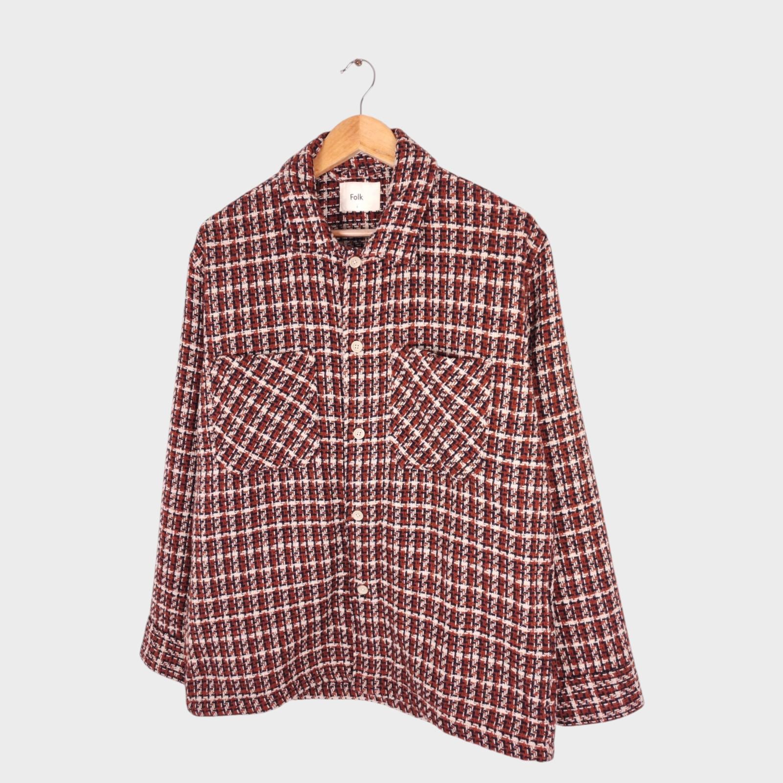 FOLK Men's Multicoloured Heavyweight Knit Overshirt Jacket