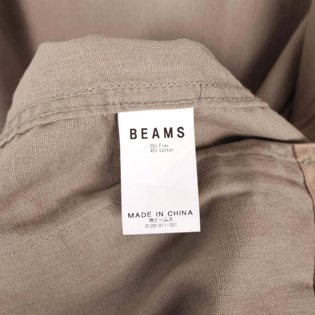 BEAMS Men's Taupe Linen/Cotton Oversized Fit Safari Jungle Jacket