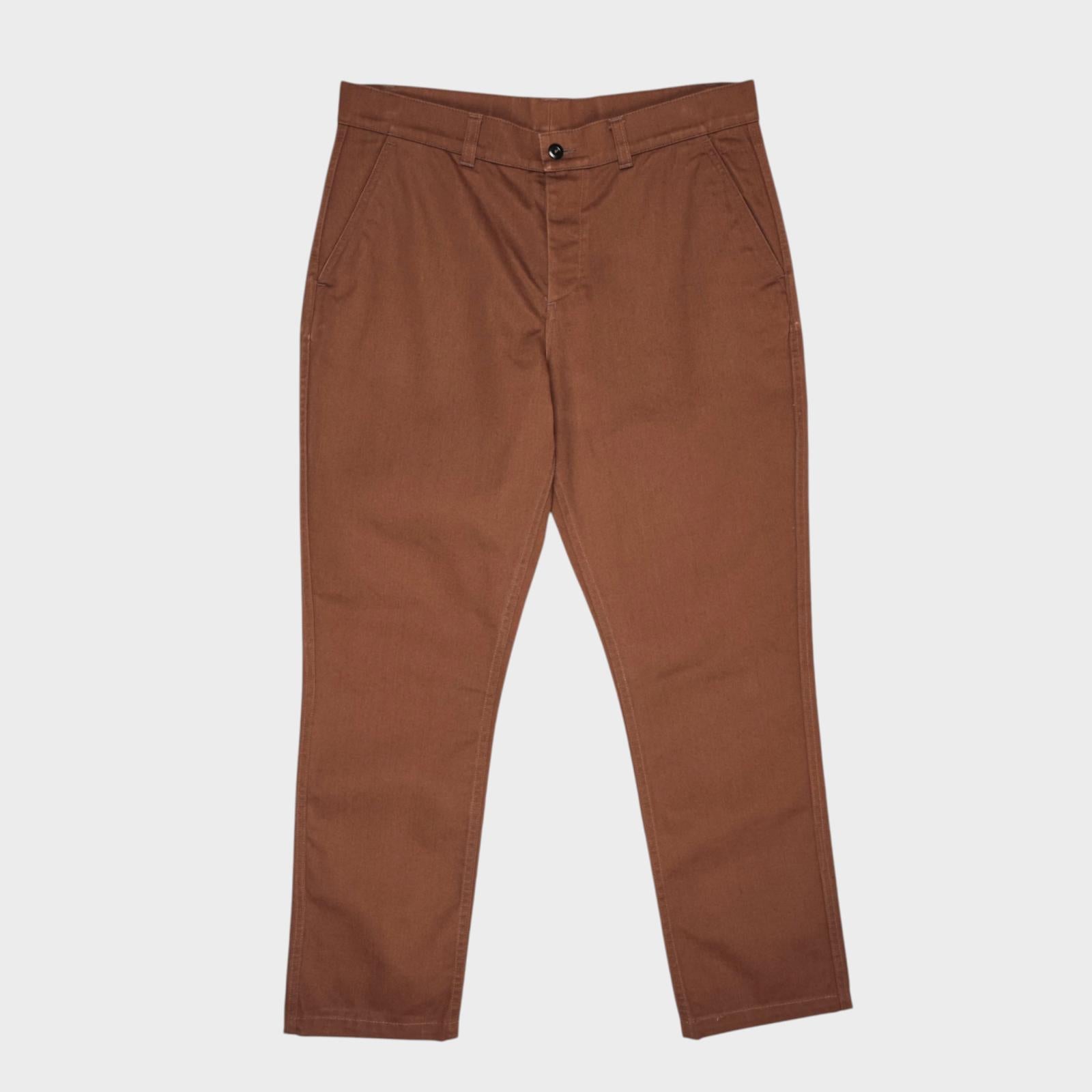MHL MARGARET HOWELL Men's Brown Cotton Twill Trousers