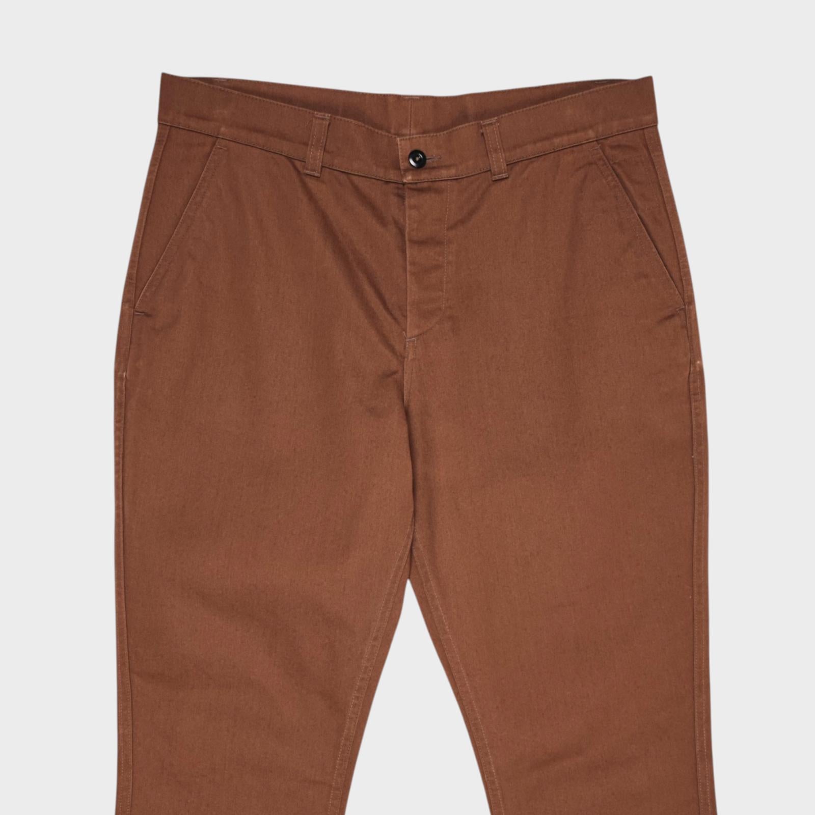 MHL MARGARET HOWELL Men's Brown Cotton Twill Trousers
