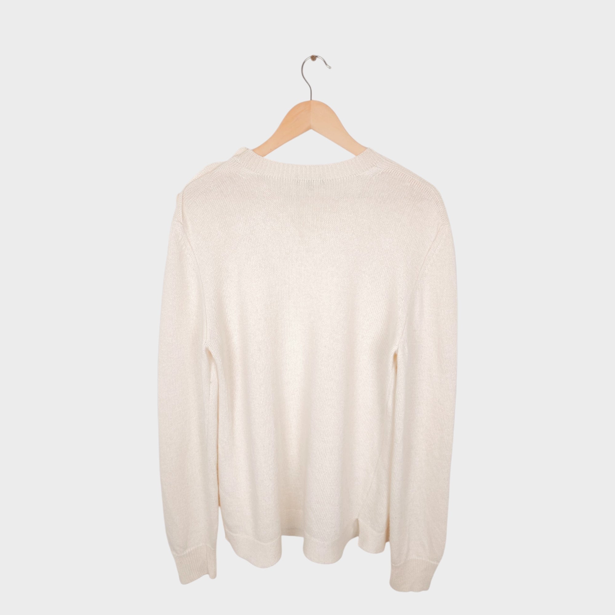 MARGARET HOWELL Men's Ecru Made in Scotland Heavy Linen/Wool Blend Jumper