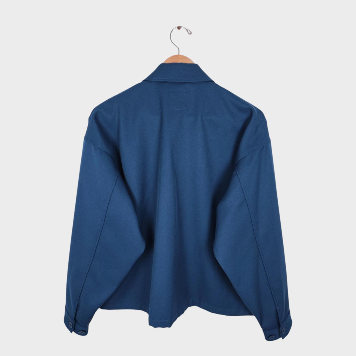 BEAMS Men's Dark Blue Relaxed Fit Cropped Jacket