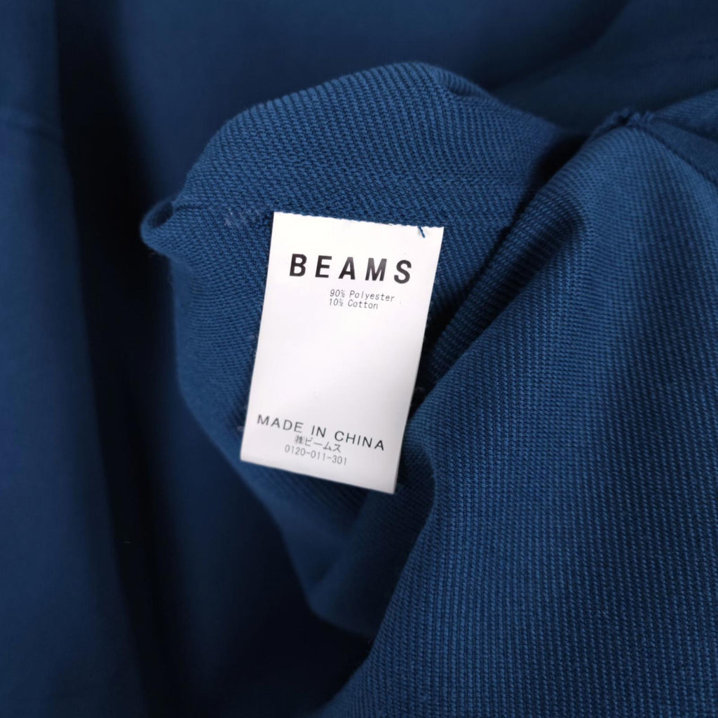 BEAMS Men's Dark Blue Relaxed Fit Cropped Jacket