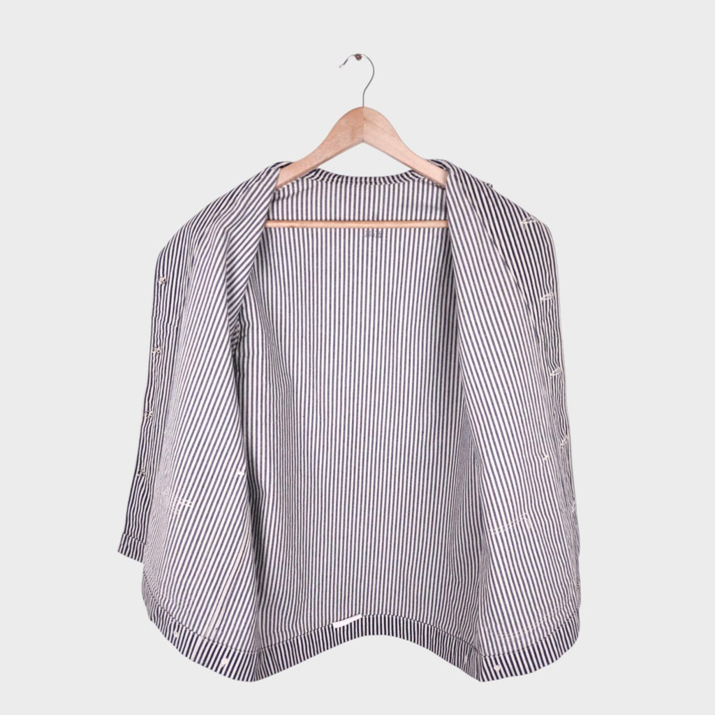 BUZZ RICKSON Men's Made in Japan WW2 USN Hickory Stripe Repro Shawl Collar Chore Jacket