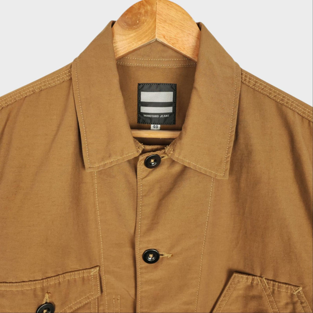 MOMOTARO Men's Golden Khaki Made in Japan Cotton/Nylon Chore Jacket