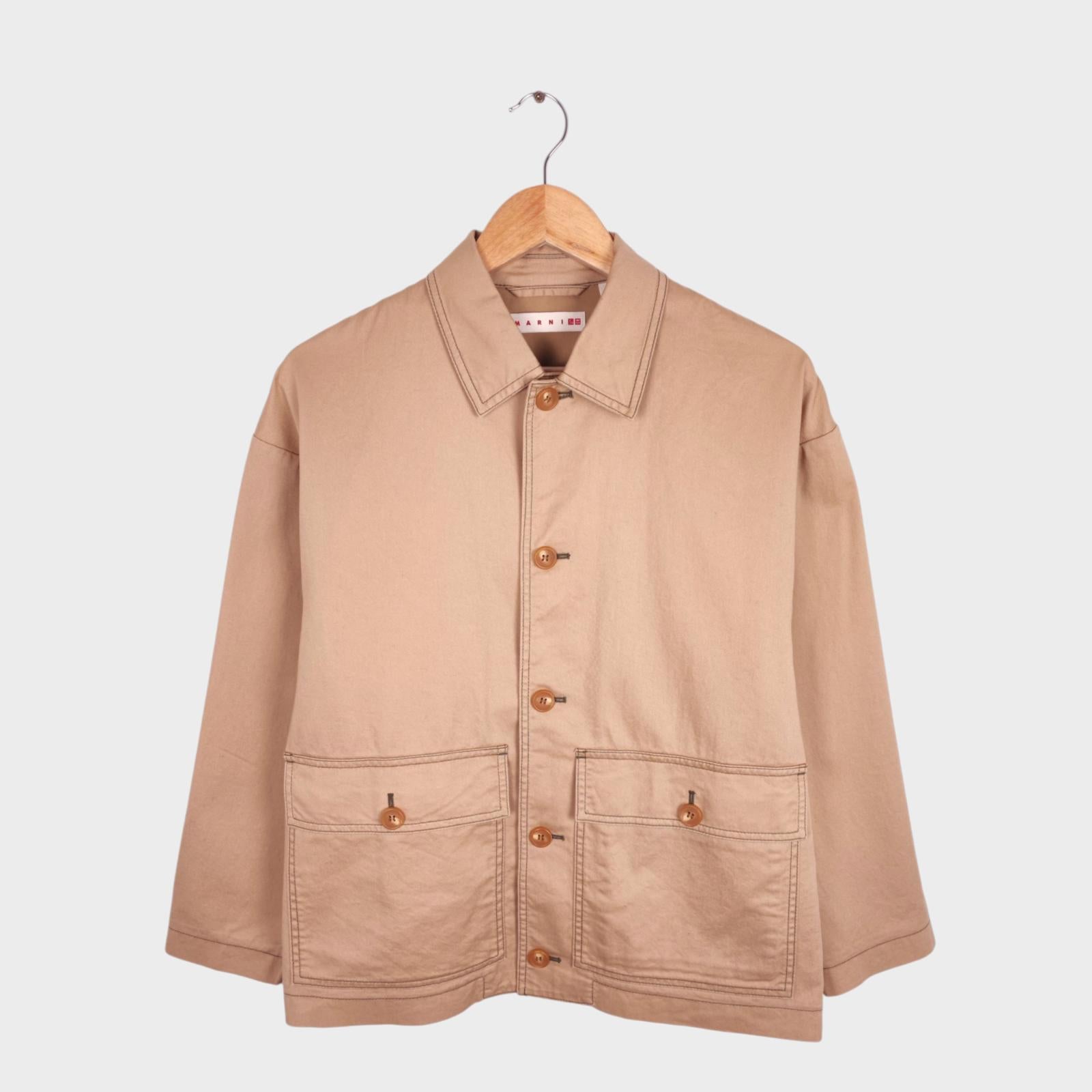 MARNI x UNIQLO Men's Beige Cotton Twill Chore Jacket