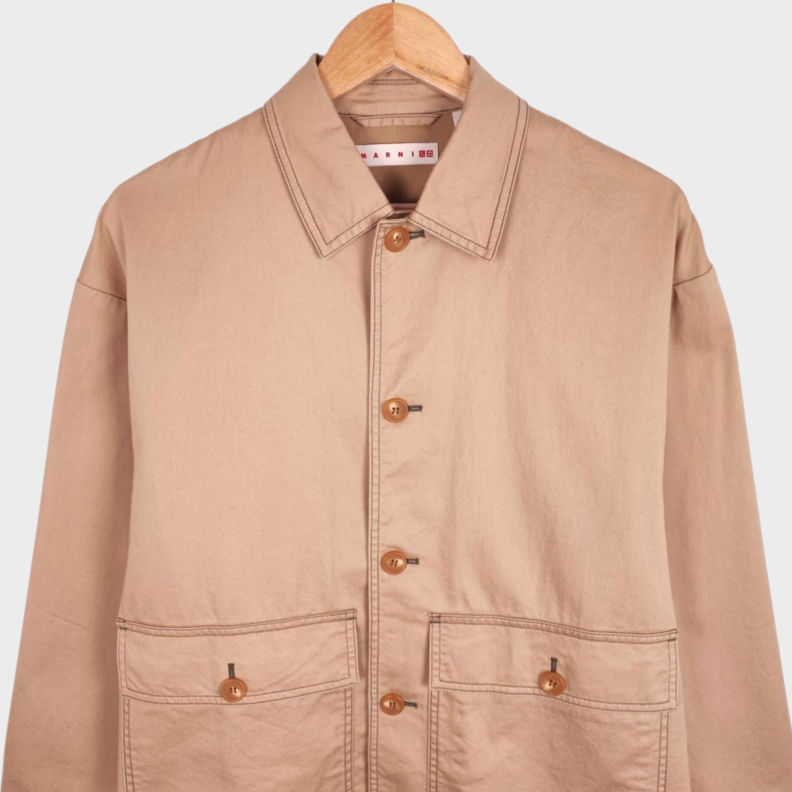 MARNI x UNIQLO Men's Beige Cotton Twill Chore Jacket
