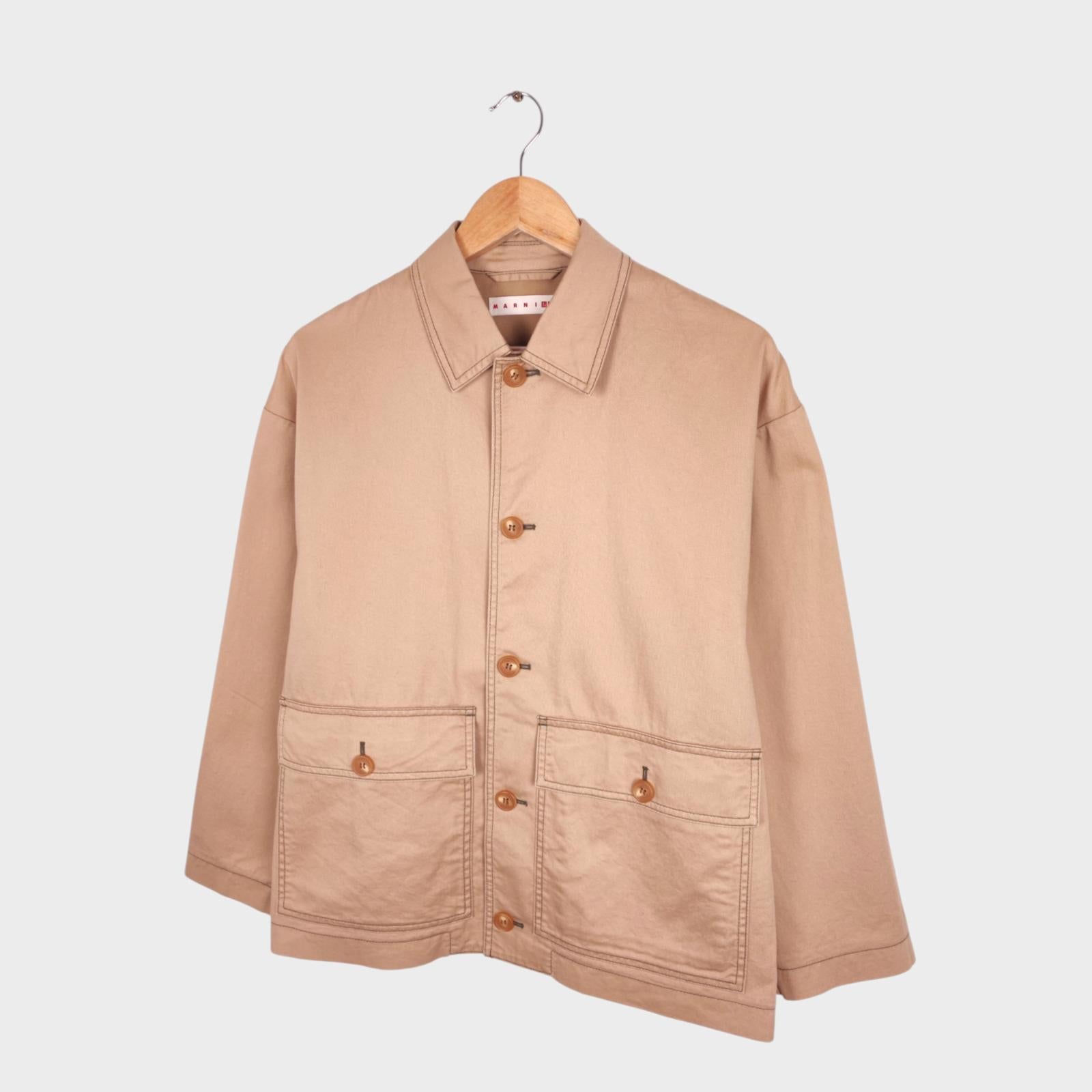 MARNI x UNIQLO Men's Beige Cotton Twill Chore Jacket