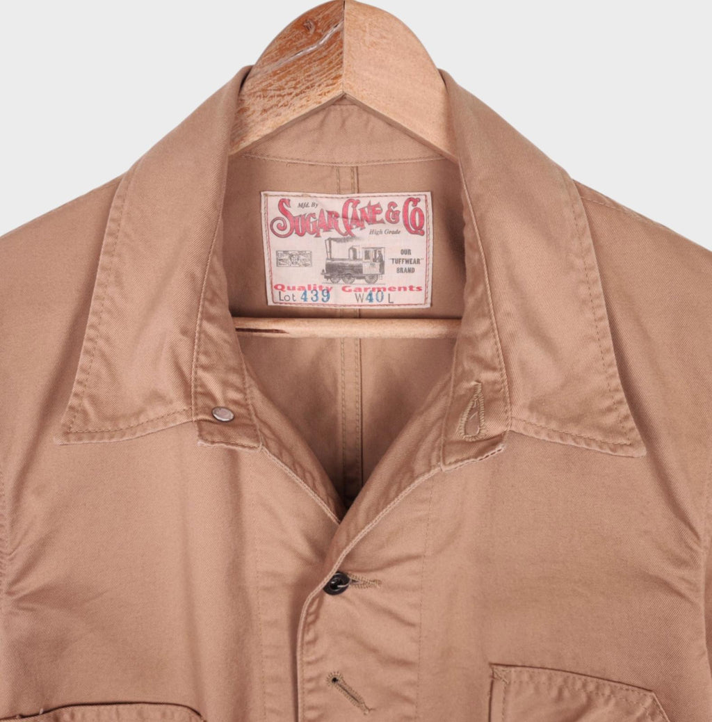 SUGAR CANE Men's Made in Japan Beige Cotton Twill Chore Jacket