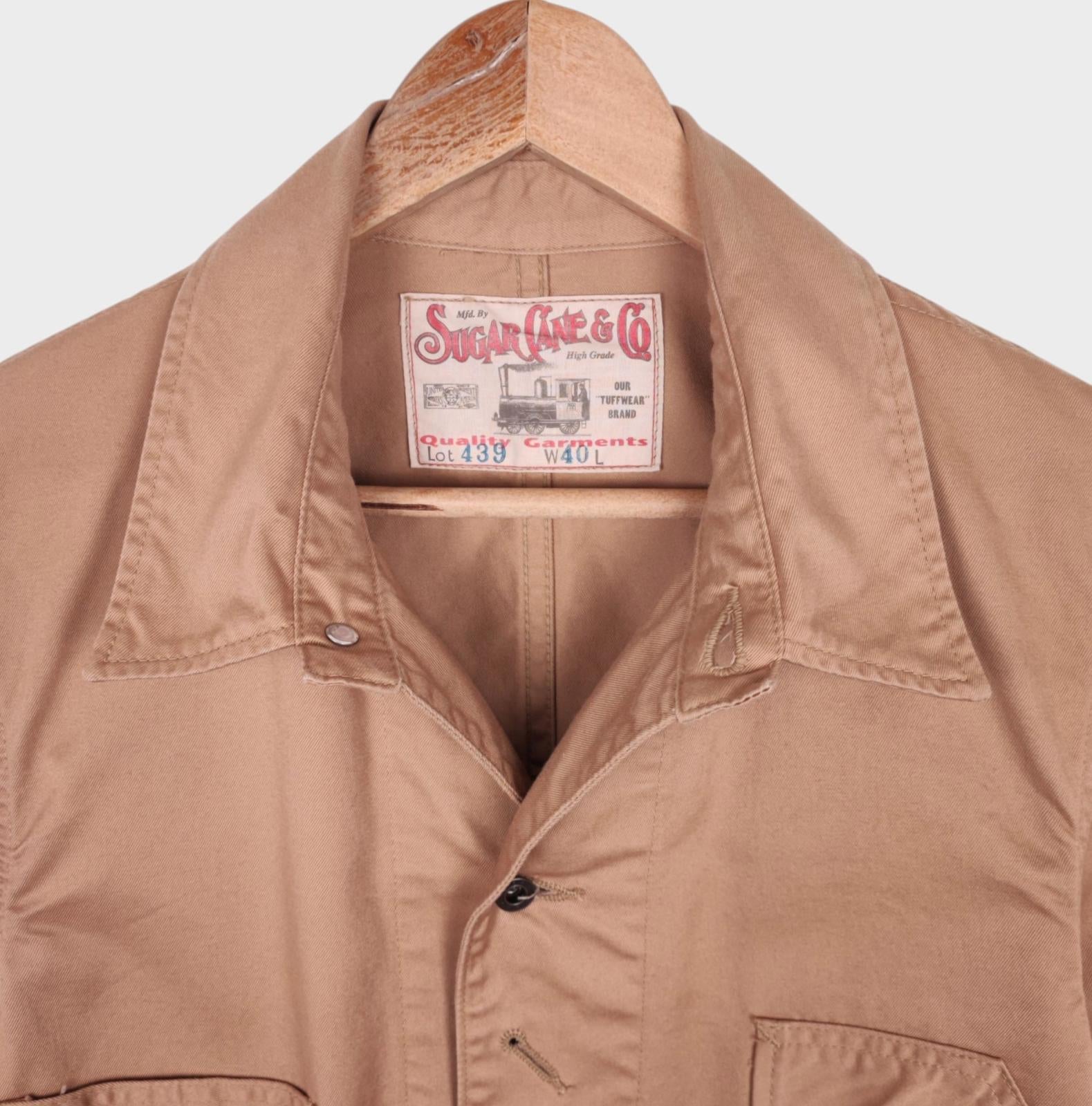 SUGAR CANE Men's Made in Japan Beige Cotton Twill Chore Jacket