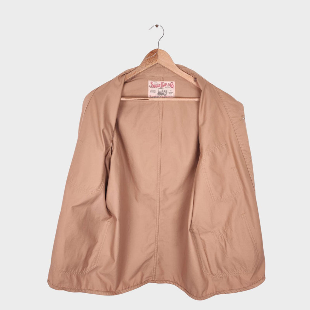 SUGAR CANE Men's Made in Japan Beige Cotton Twill Chore Jacket