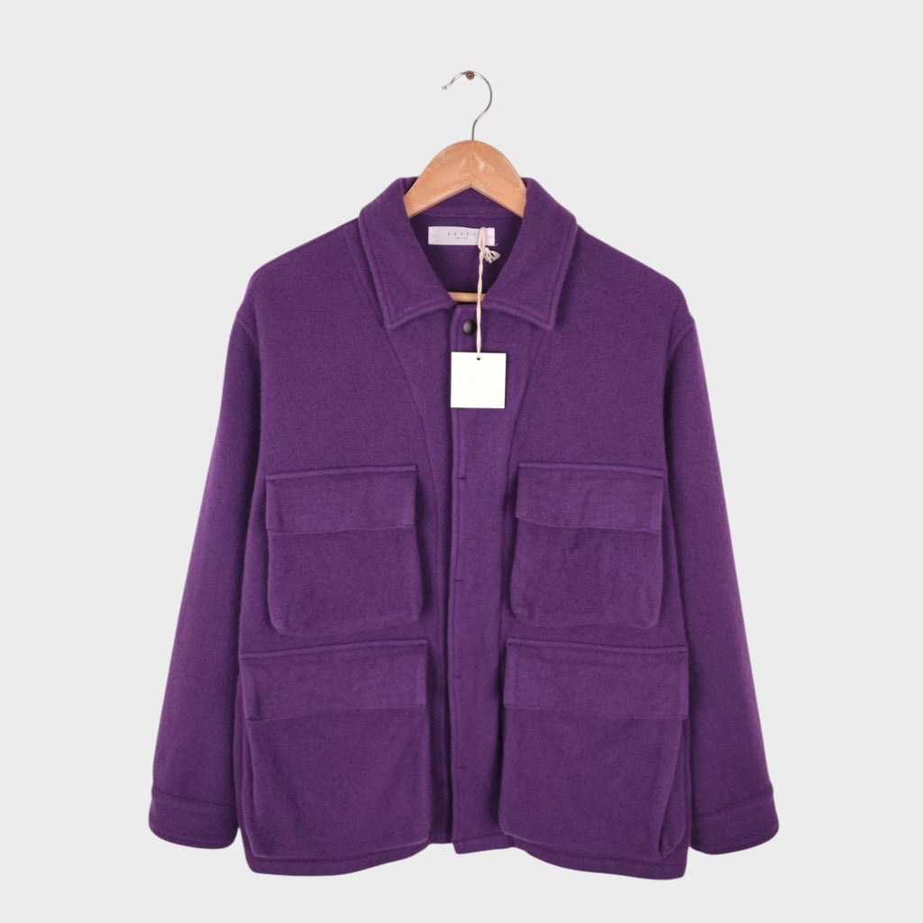 SETTO Men's Made in Japan Purple Wool Blend Field Jacket