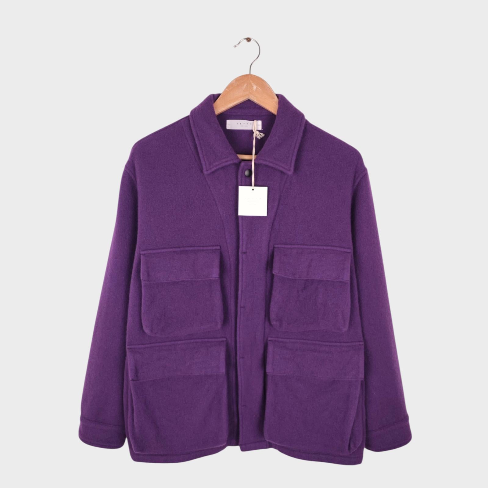 SETTO Men's Made in Japan Purple Wool Blend Field Jacket