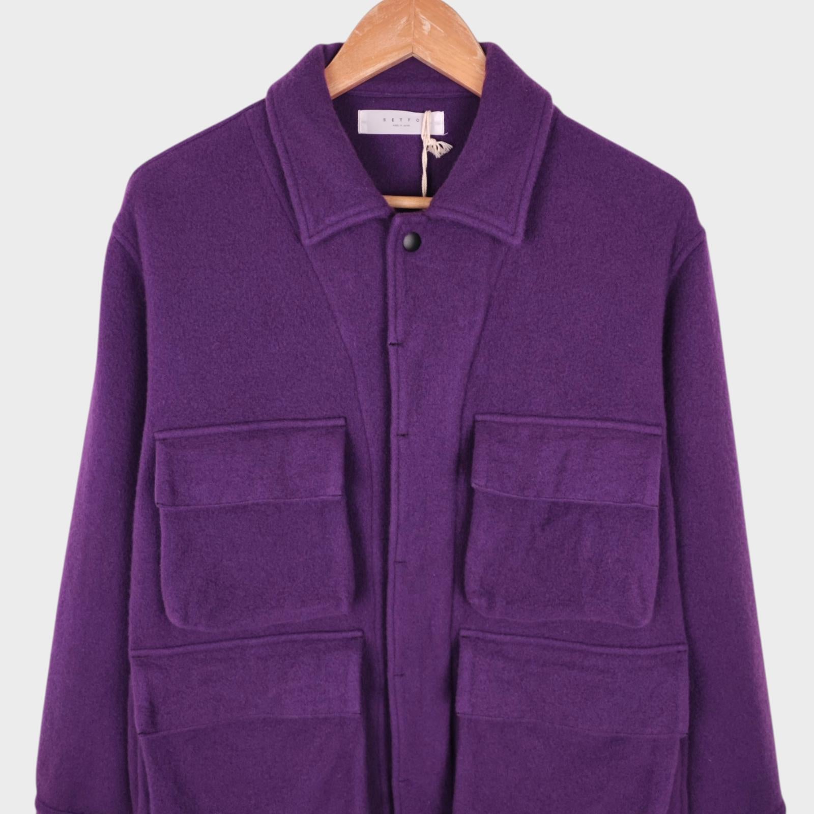 SETTO Men's Made in Japan Purple Wool Blend Field Jacket
