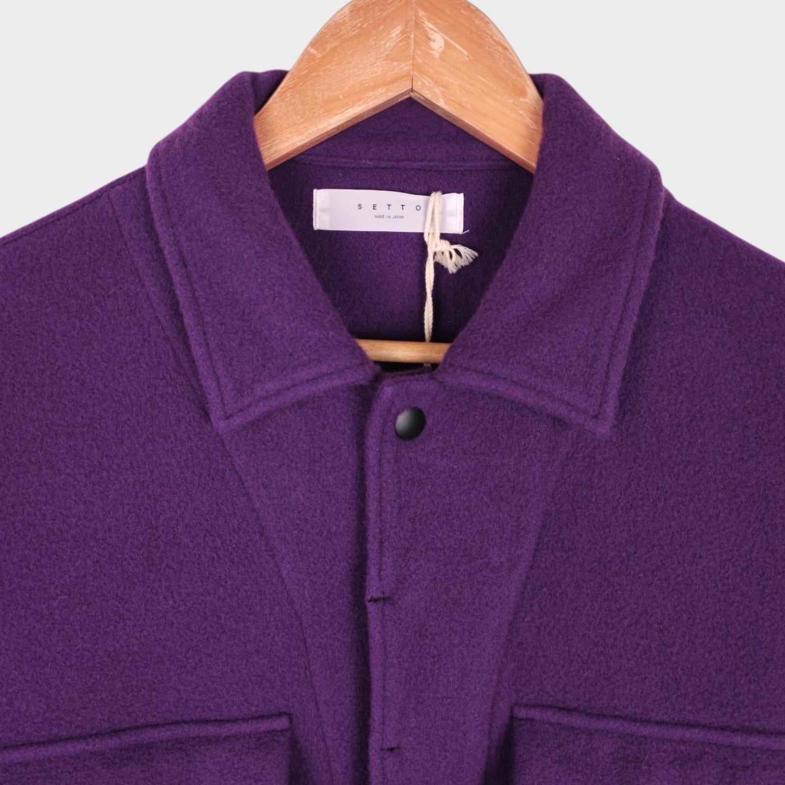SETTO Men's Made in Japan Purple Wool Blend Field Jacket
