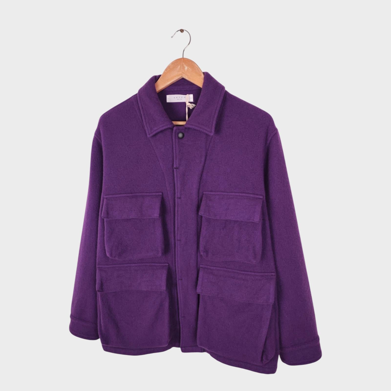 SETTO Men's Made in Japan Purple Wool Blend Field Jacket