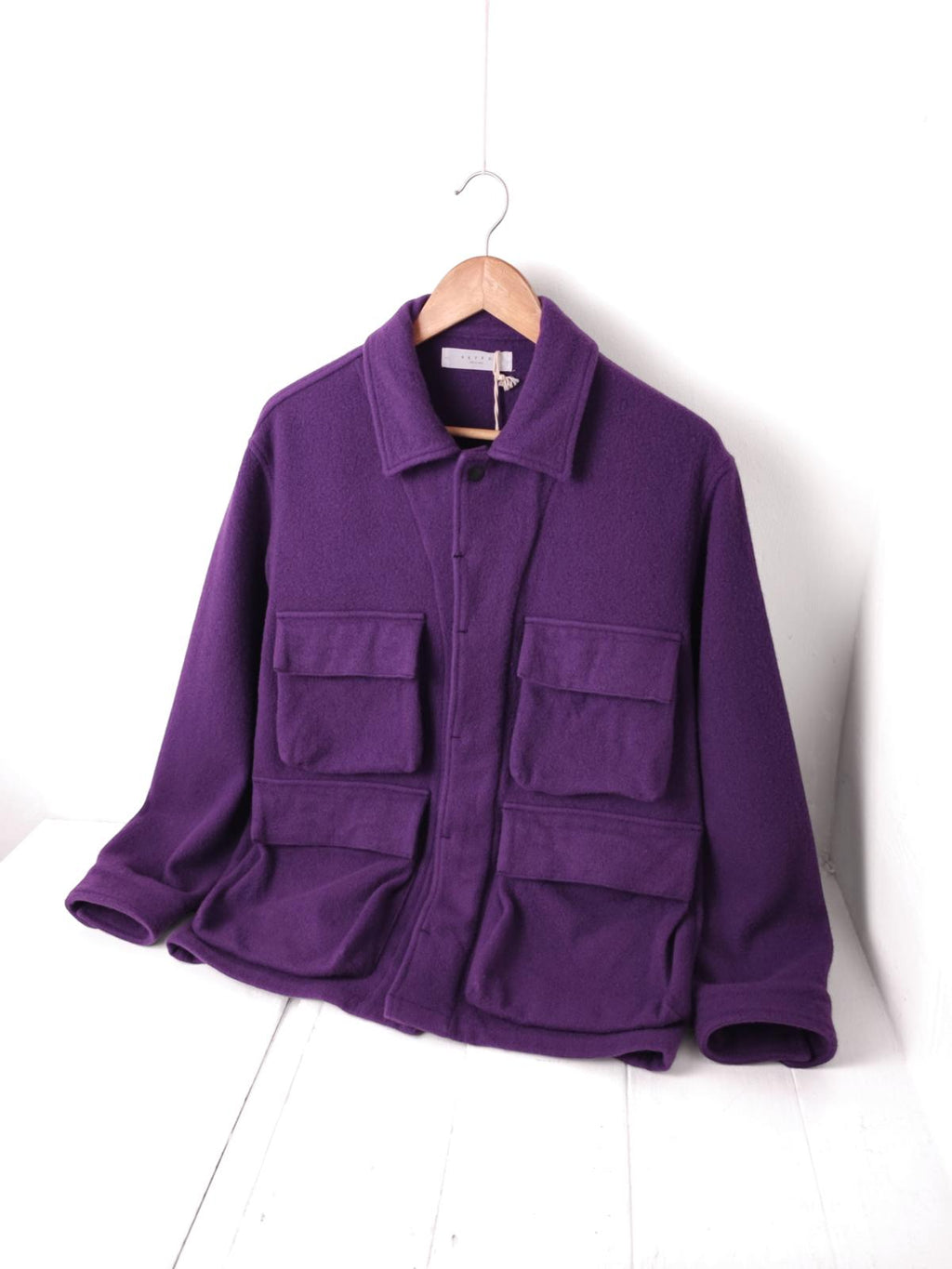SETTO Men's Made in Japan Purple Wool Blend Field Jacket