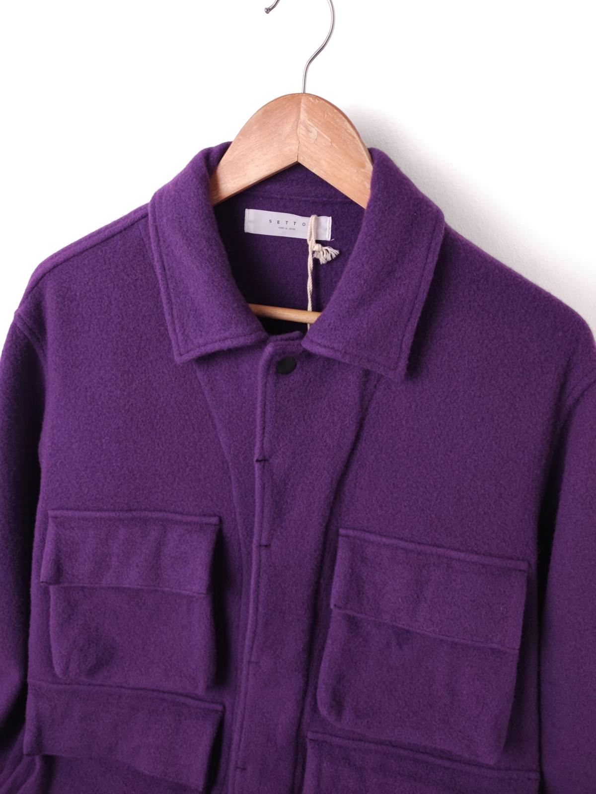SETTO Men's Made in Japan Purple Wool Blend Field Jacket