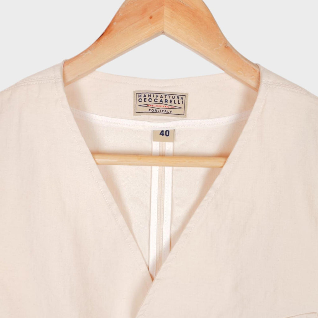 MANIFATTURA CECCARELLI Men's Cream Made in Italy Waistcoat