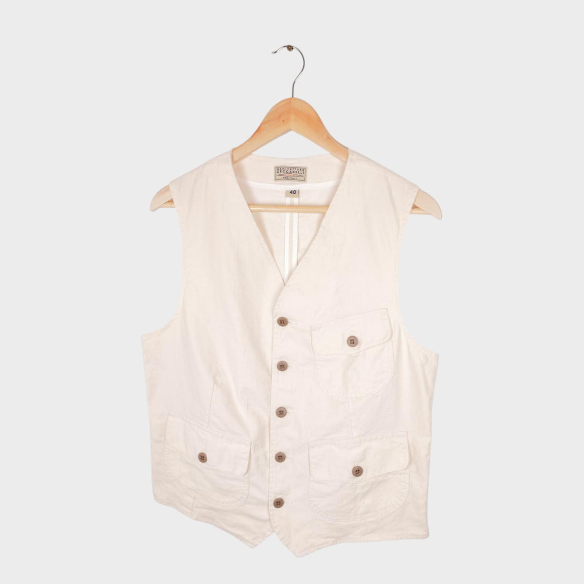 MANIFATTURA CECCARELLI Men's Cream Made in Italy Waistcoat
