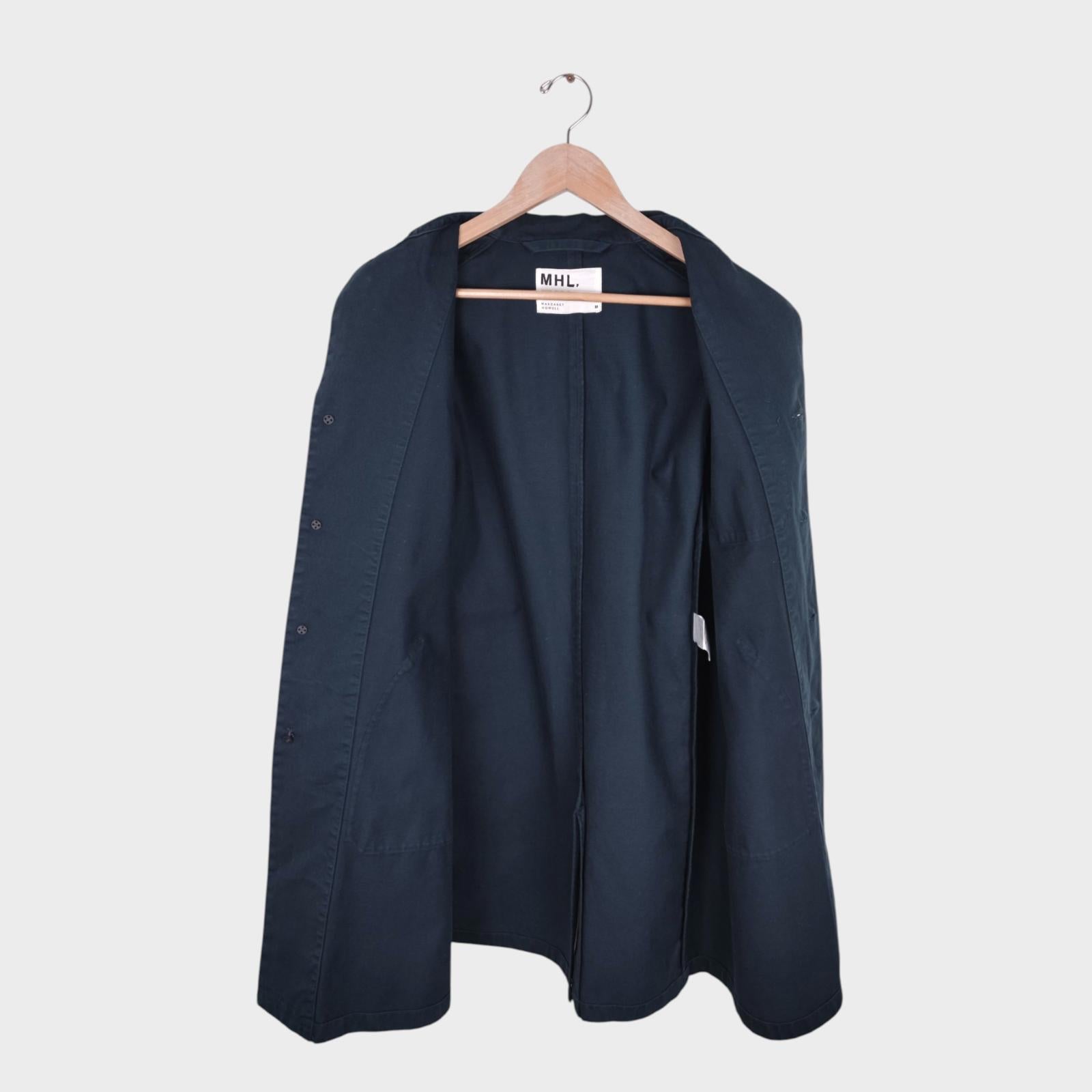 MHL MARGARET HOWELL Men's Navy Blue Cotton Twill Atelier Shop Coat