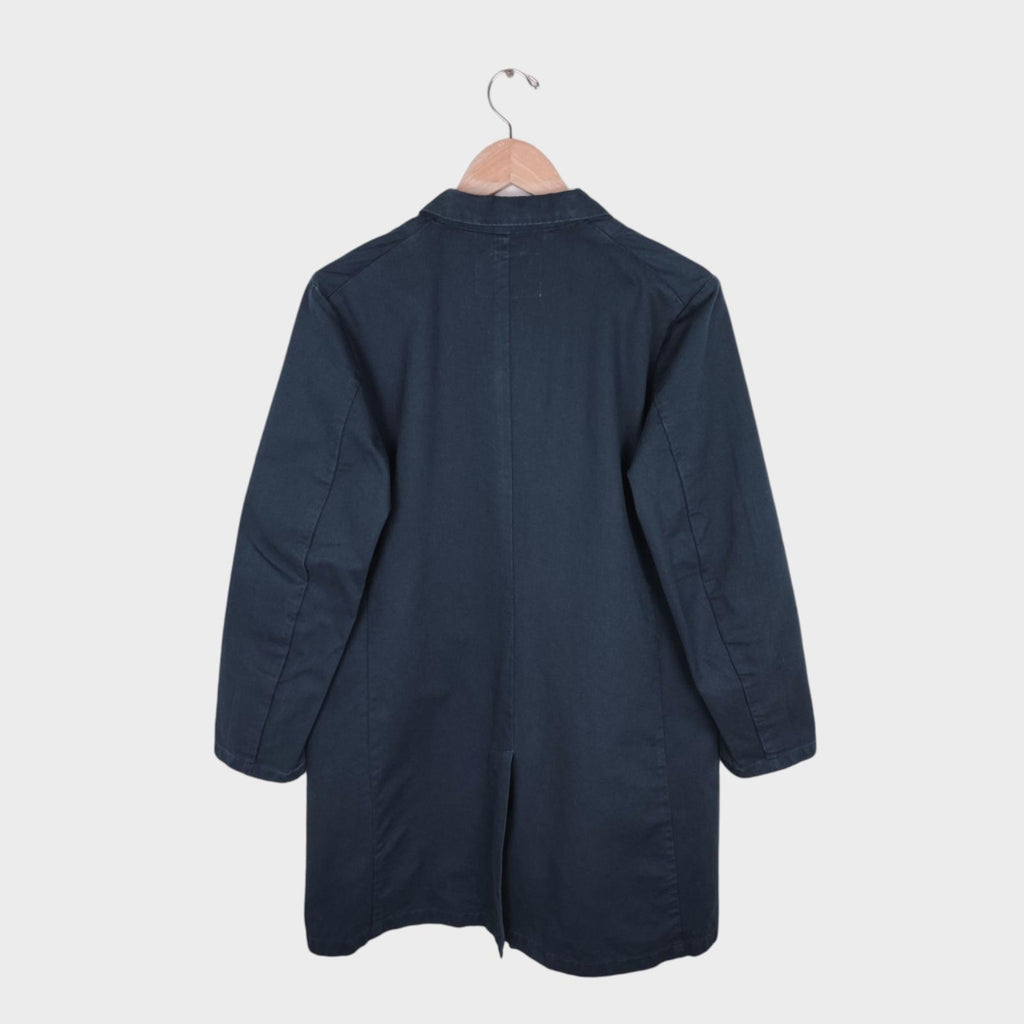 MHL MARGARET HOWELL Men's Navy Blue Cotton Twill Atelier Shop Coat