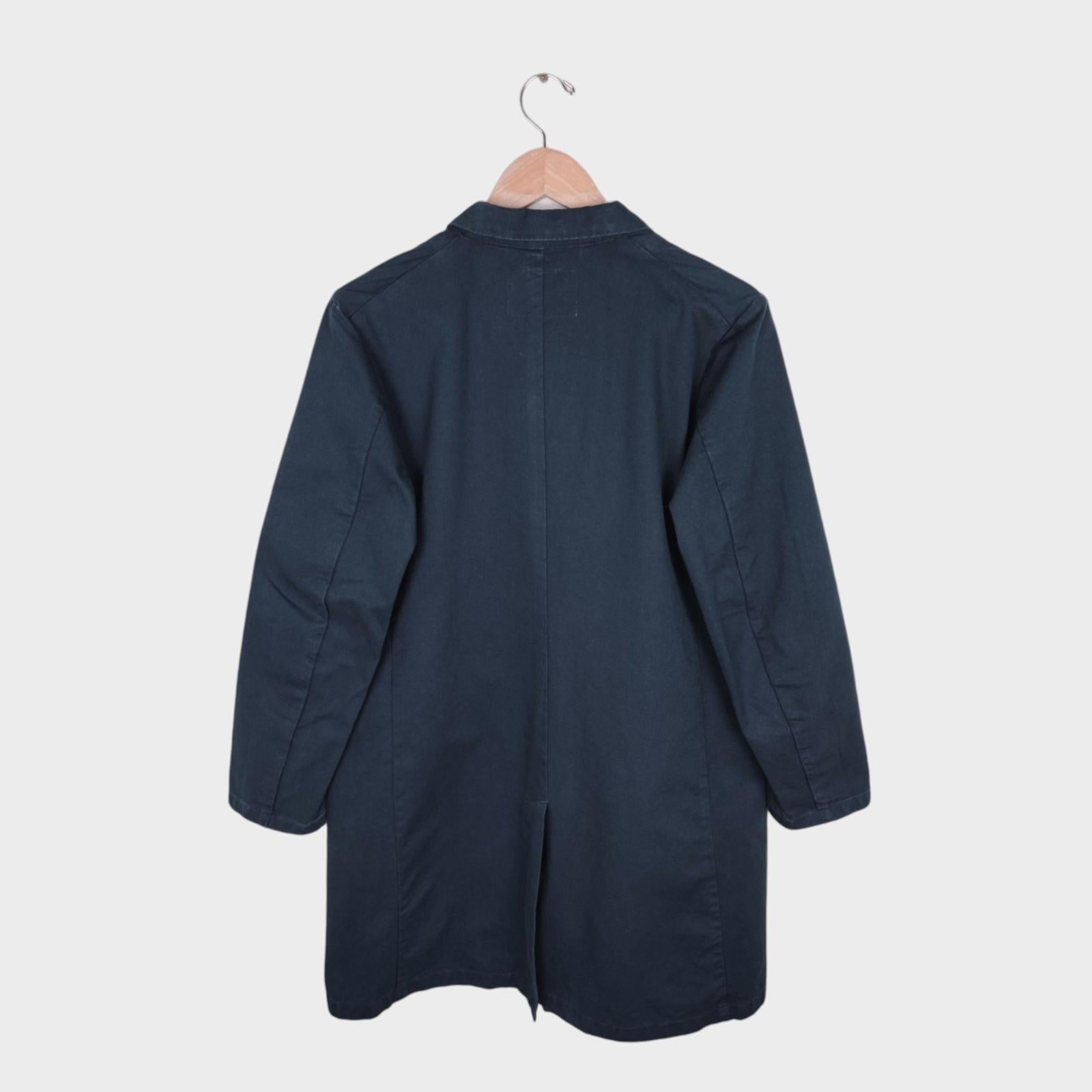 MHL MARGARET HOWELL Men's Navy Blue Cotton Twill Atelier Shop Coat
