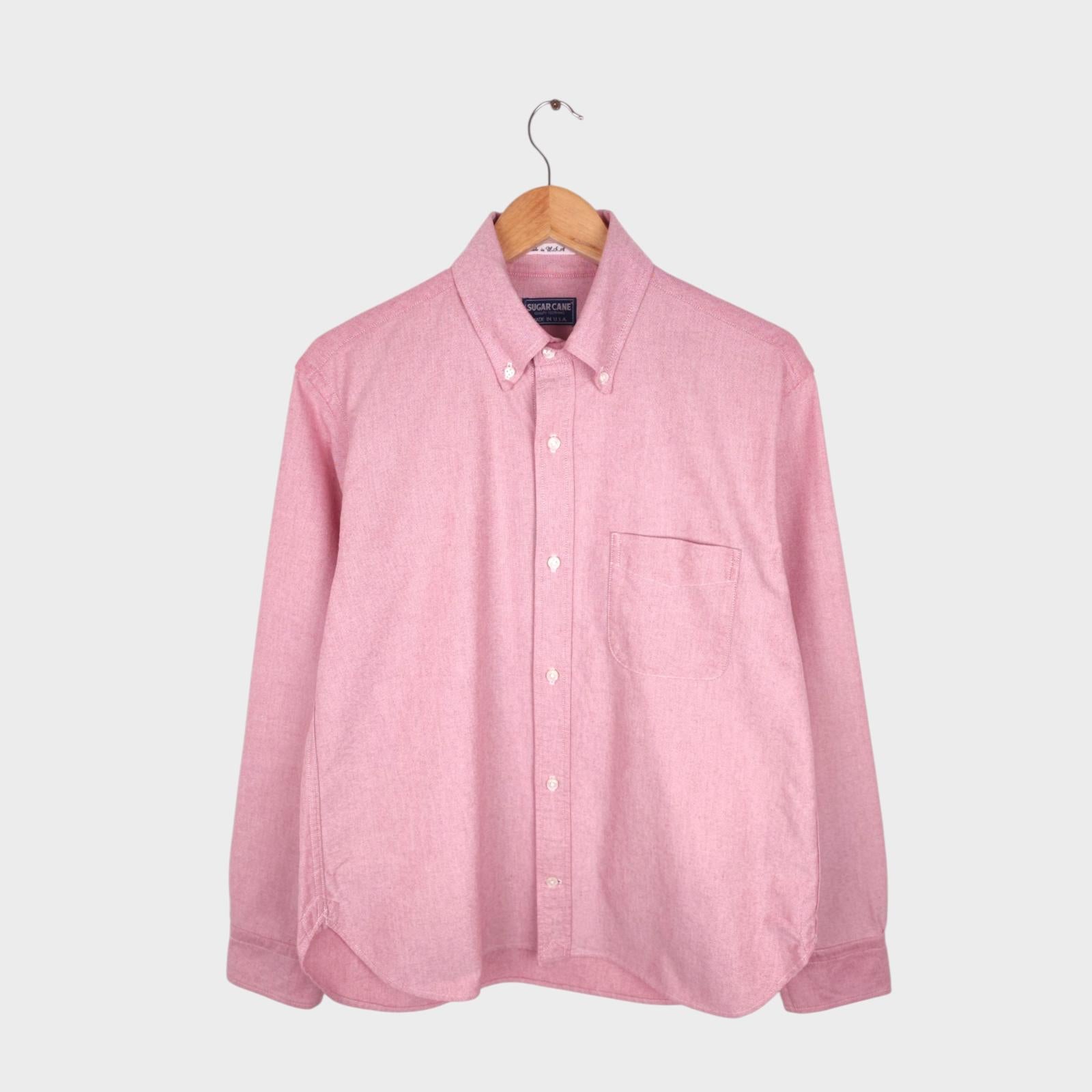 SUGAR CANE Men's Made in USA Pink Button Down Shirt