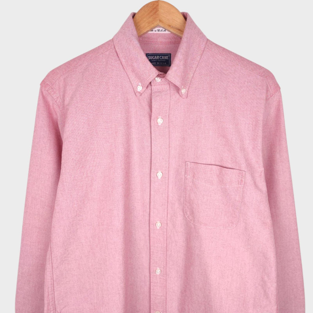 SUGAR CANE Men's Made in USA Pink Button Down Shirt