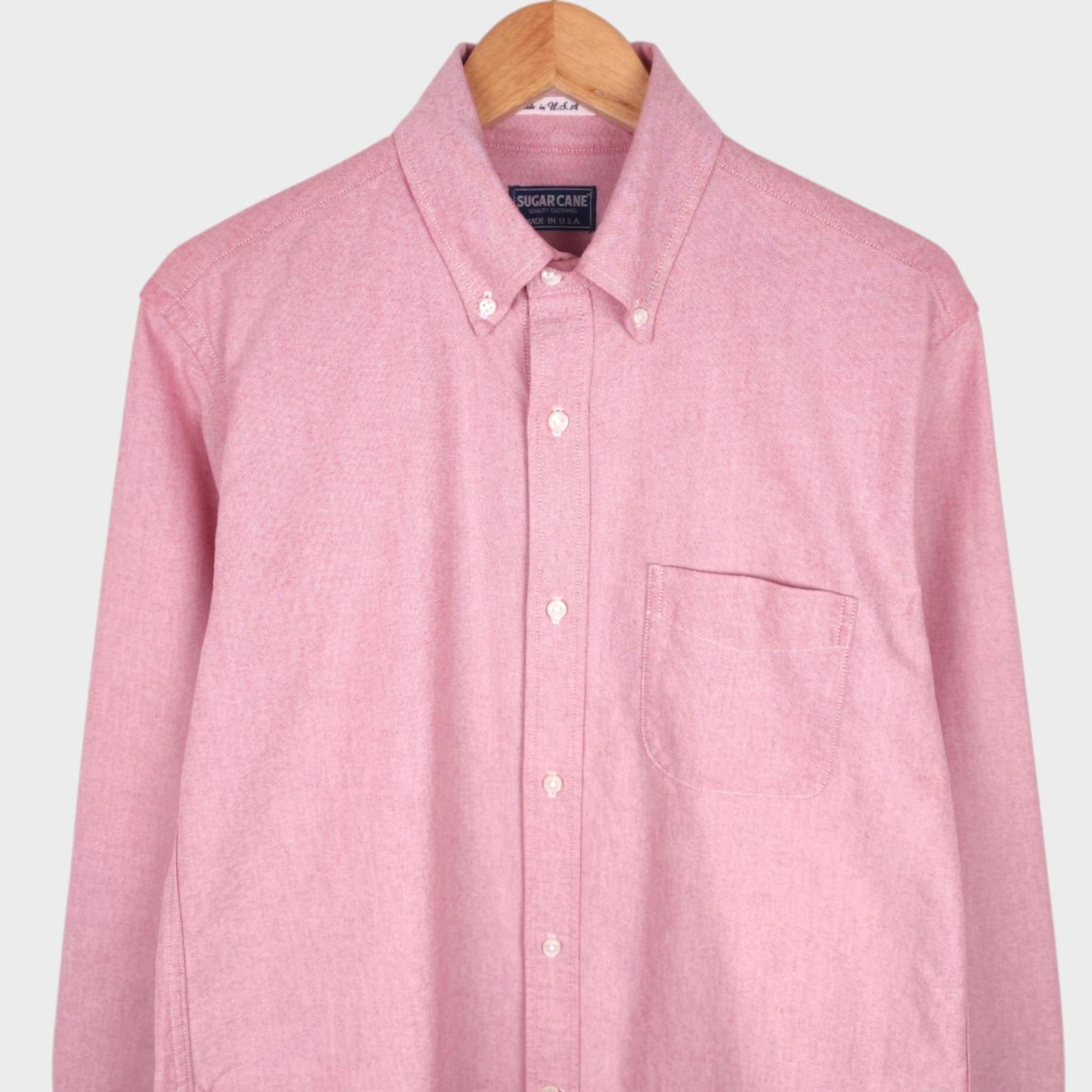 SUGAR CANE Men's Made in USA Pink Button Down Shirt