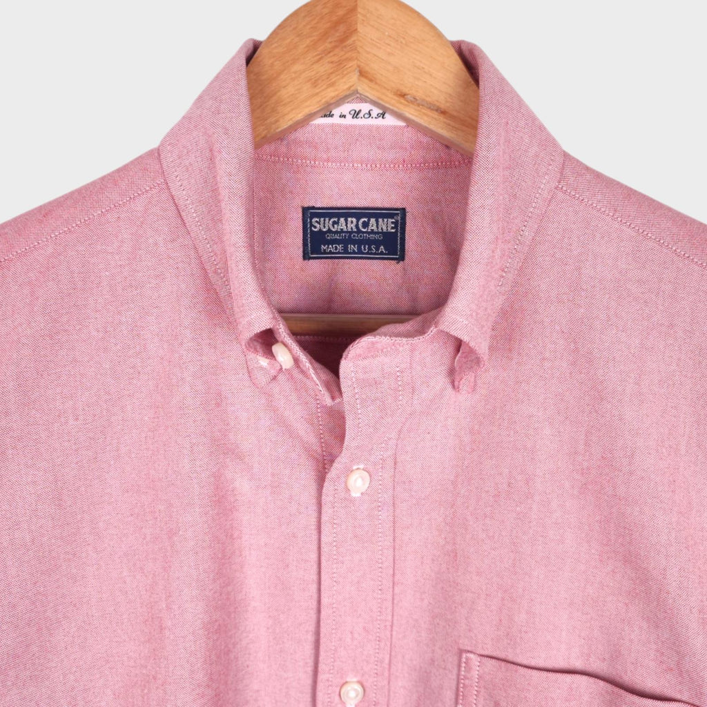 SUGAR CANE Men's Made in USA Pink Button Down Shirt