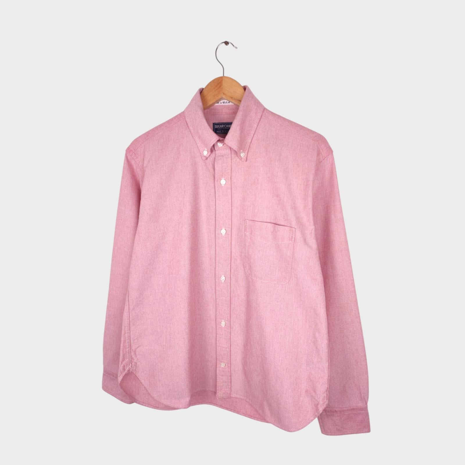SUGAR CANE Men's Made in USA Pink Button Down Shirt