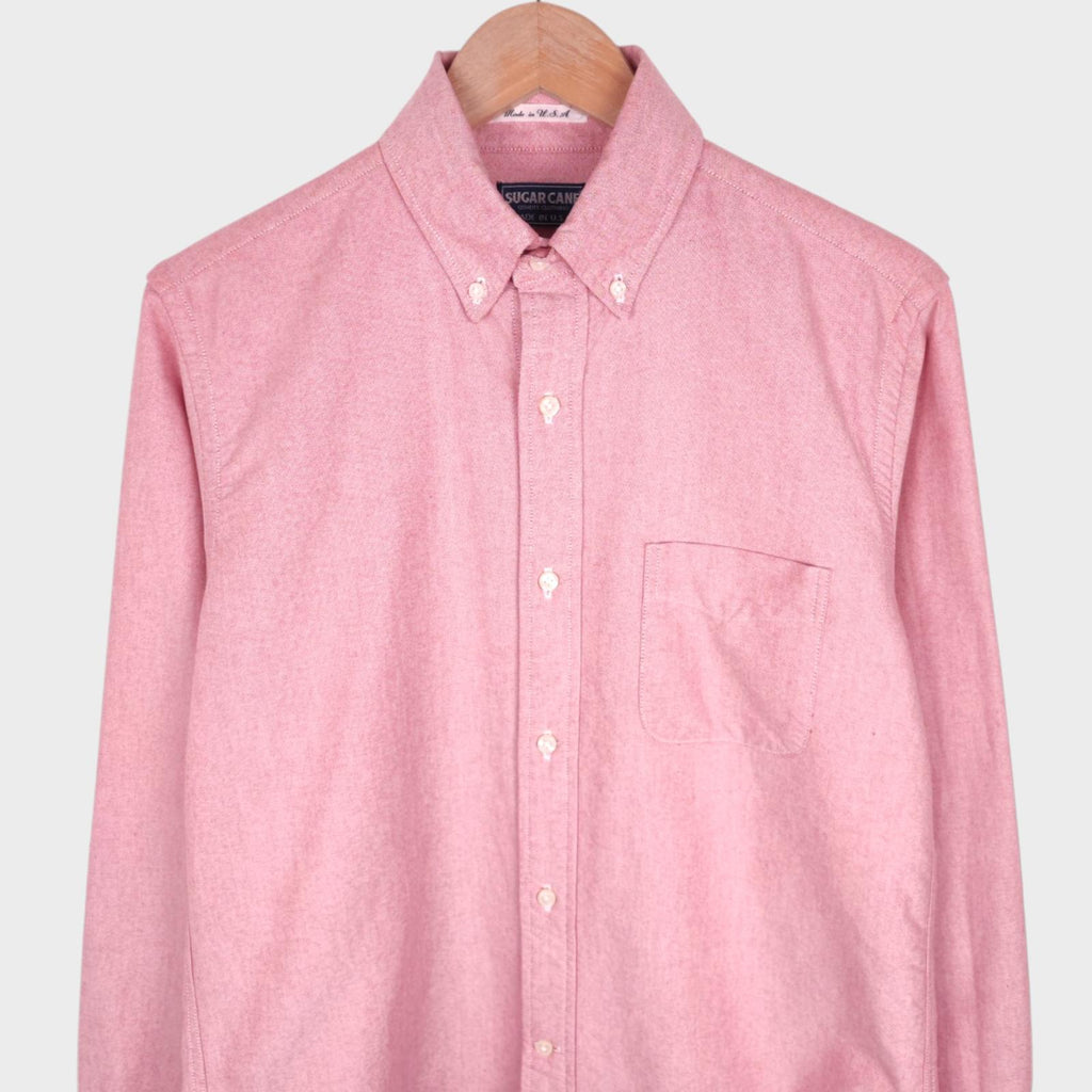 SUGAR CANE Men's Made in USA Pink Button Down Shirt