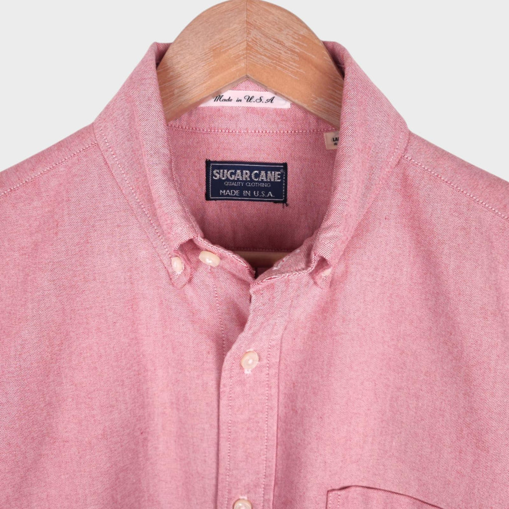 SUGAR CANE Men's Made in USA Pink Button Down Shirt