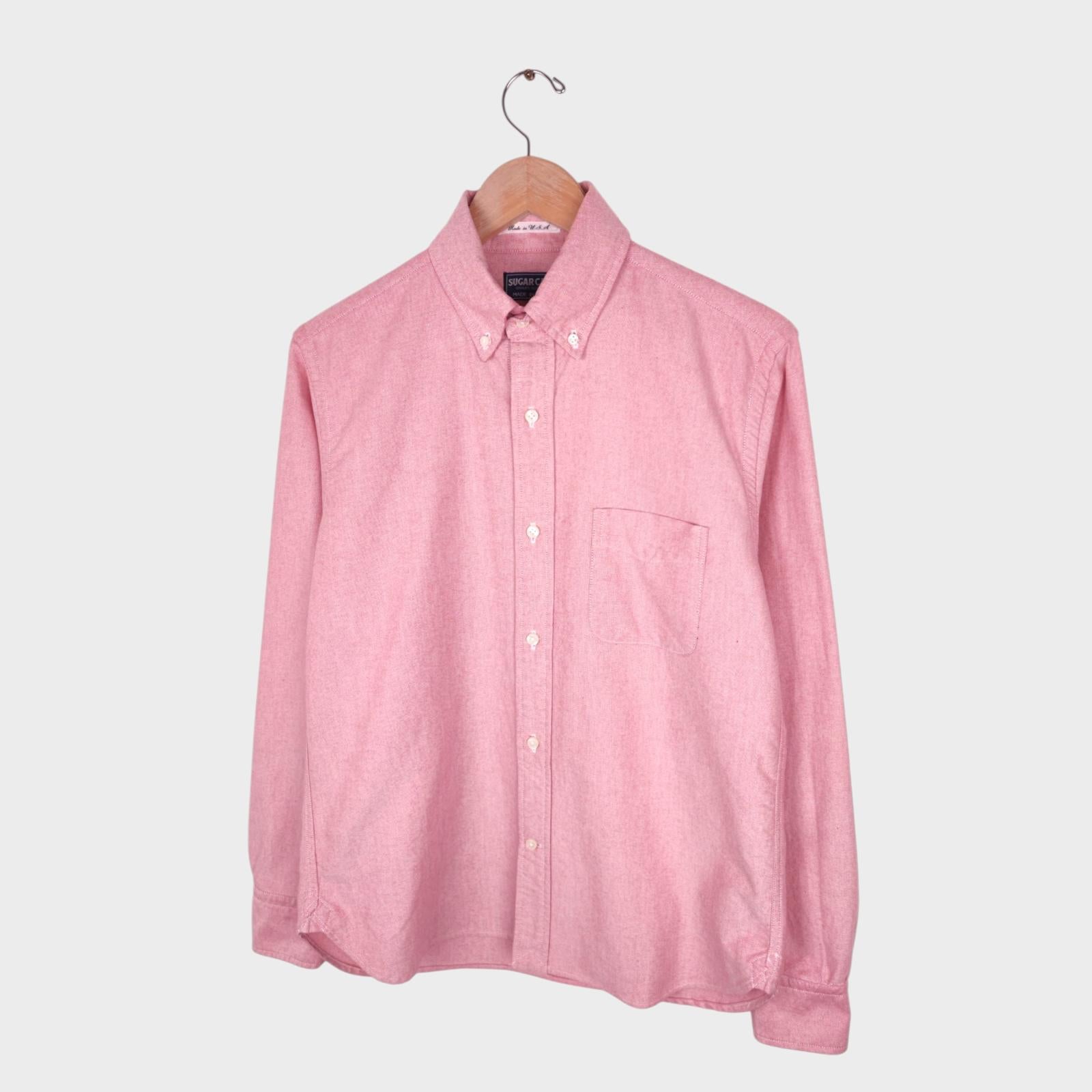 SUGAR CANE Men's Made in USA Pink Button Down Shirt