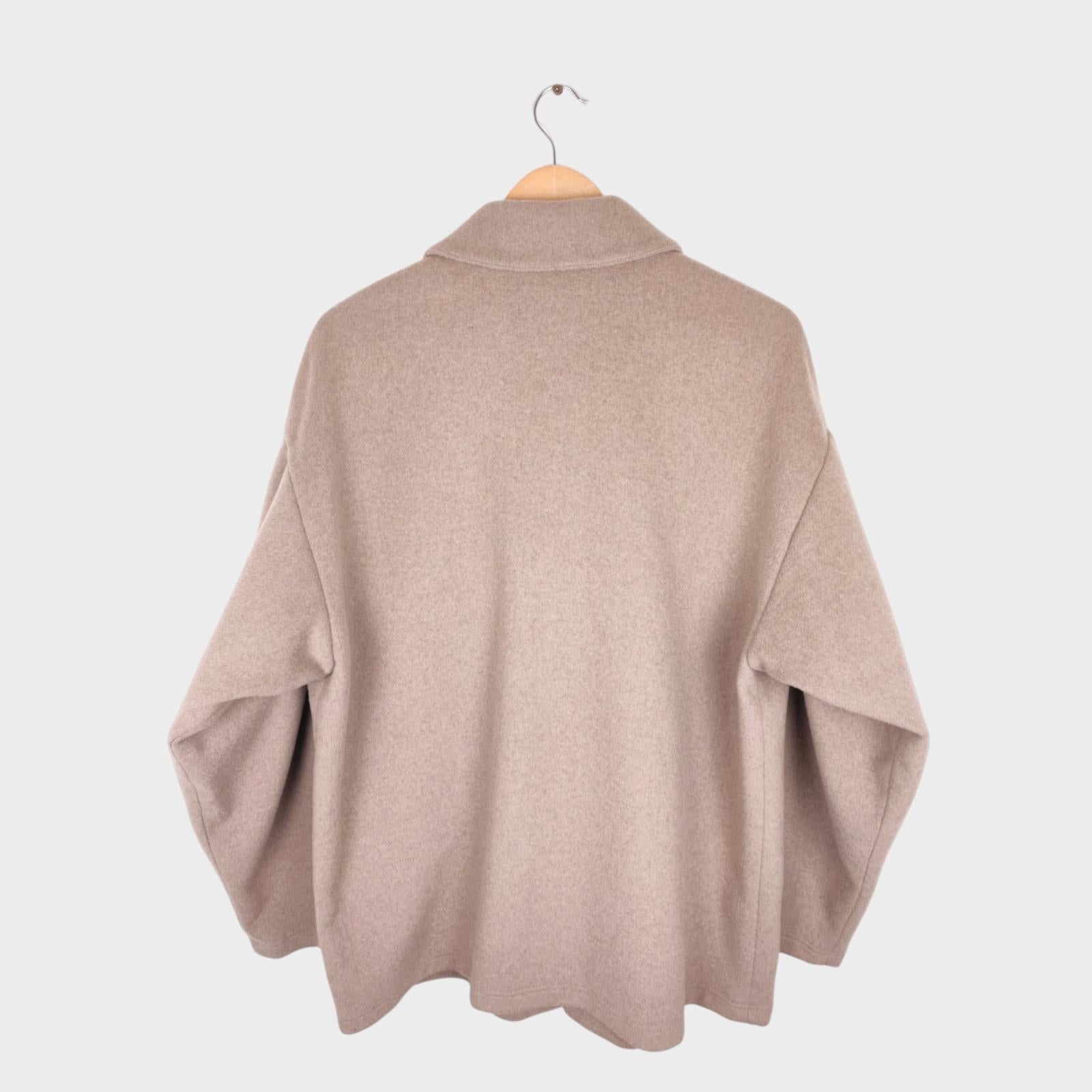 BEAMS B:MING Men's Cream Tasmania Wool Blend Chore Jacket