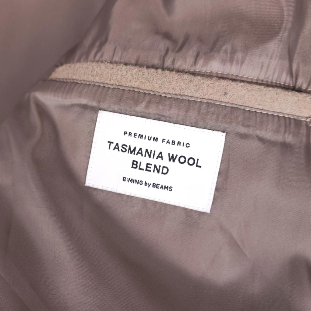 BEAMS B:MING Men's Cream Tasmania Wool Blend Chore Jacket