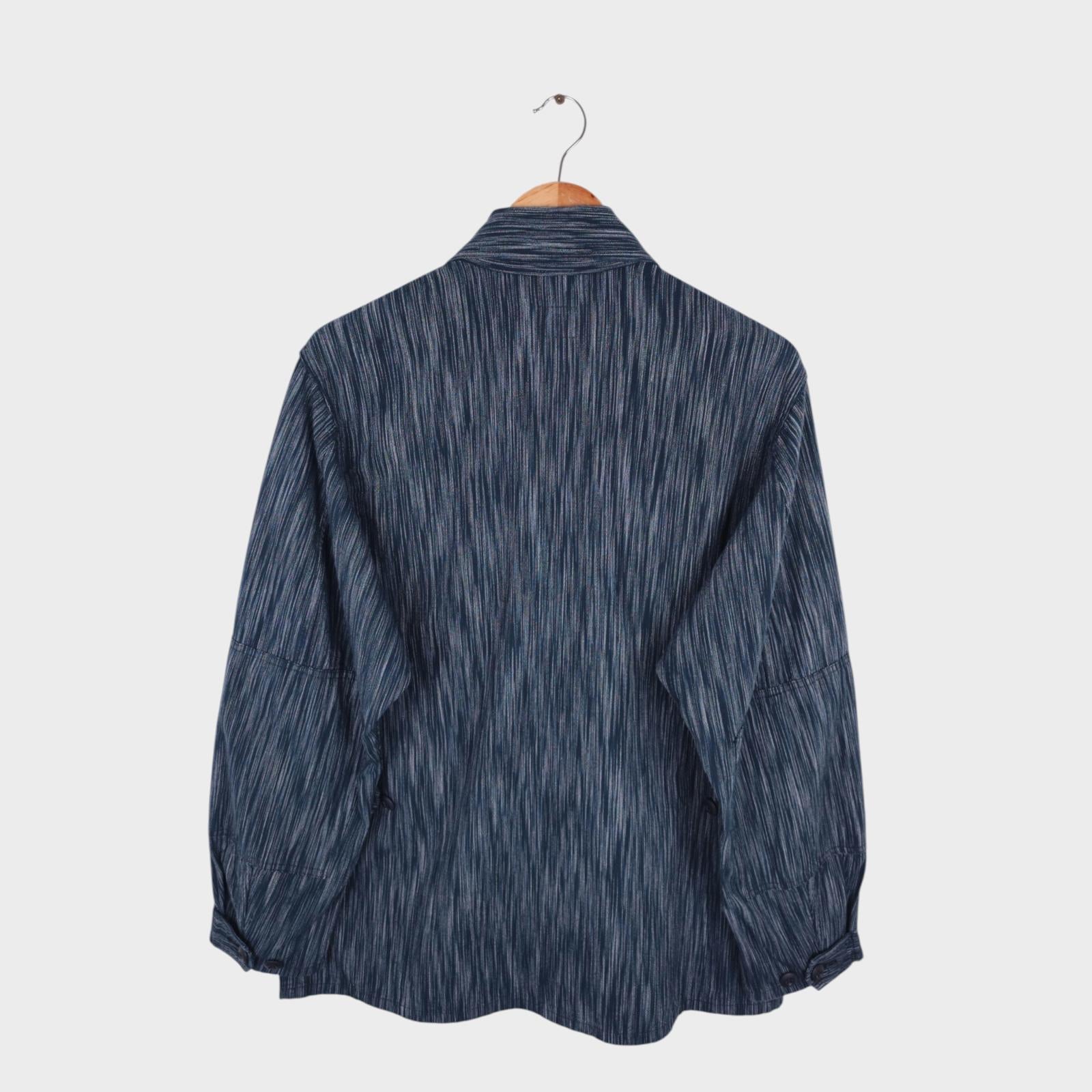 POST OVERALLS Men's Made in Japan Indigo Blue Ikat BDU-R Chore Jacket