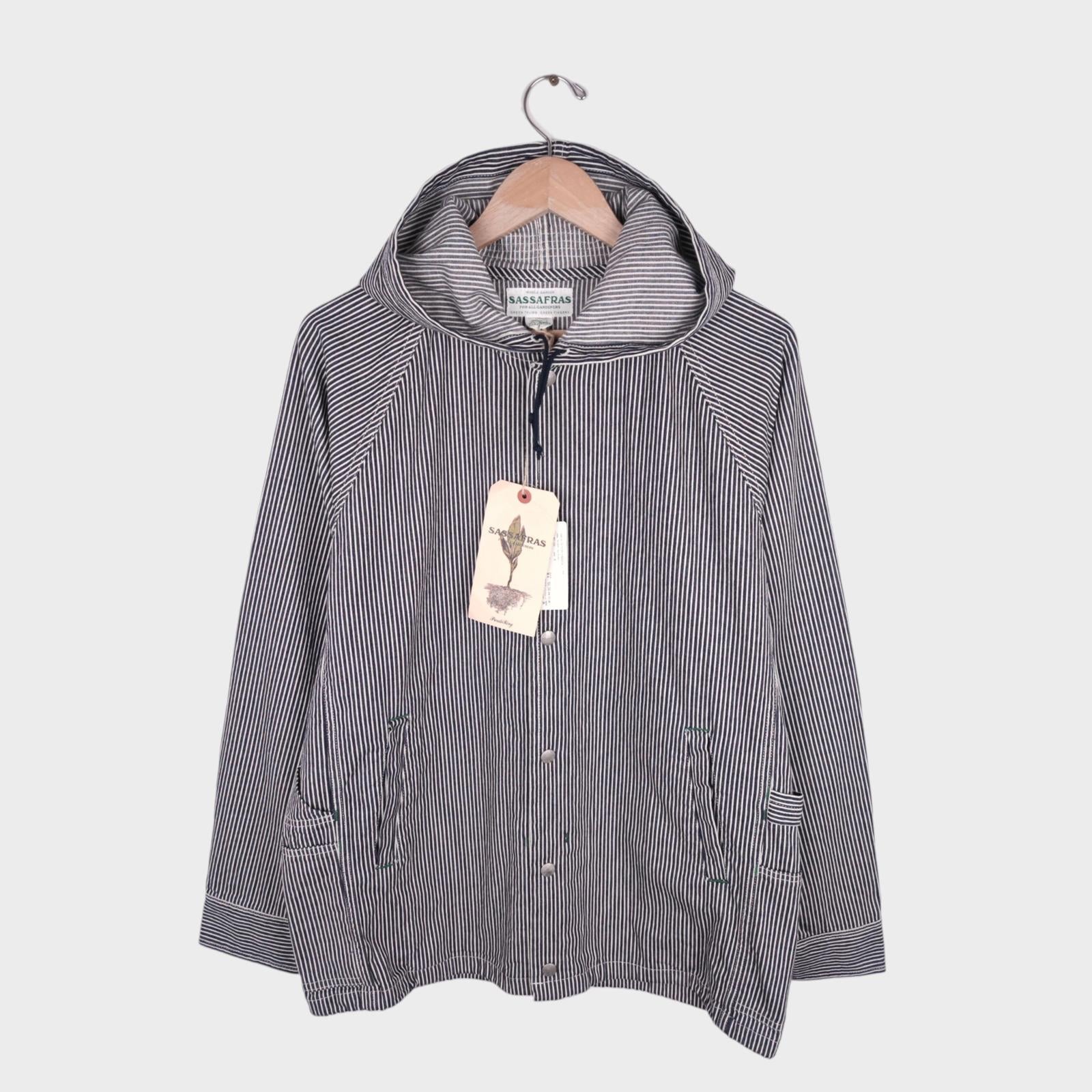 SASSAFRAS Men's Made in Japan Hickory Stripe Gardener Bud Breaker Jacket