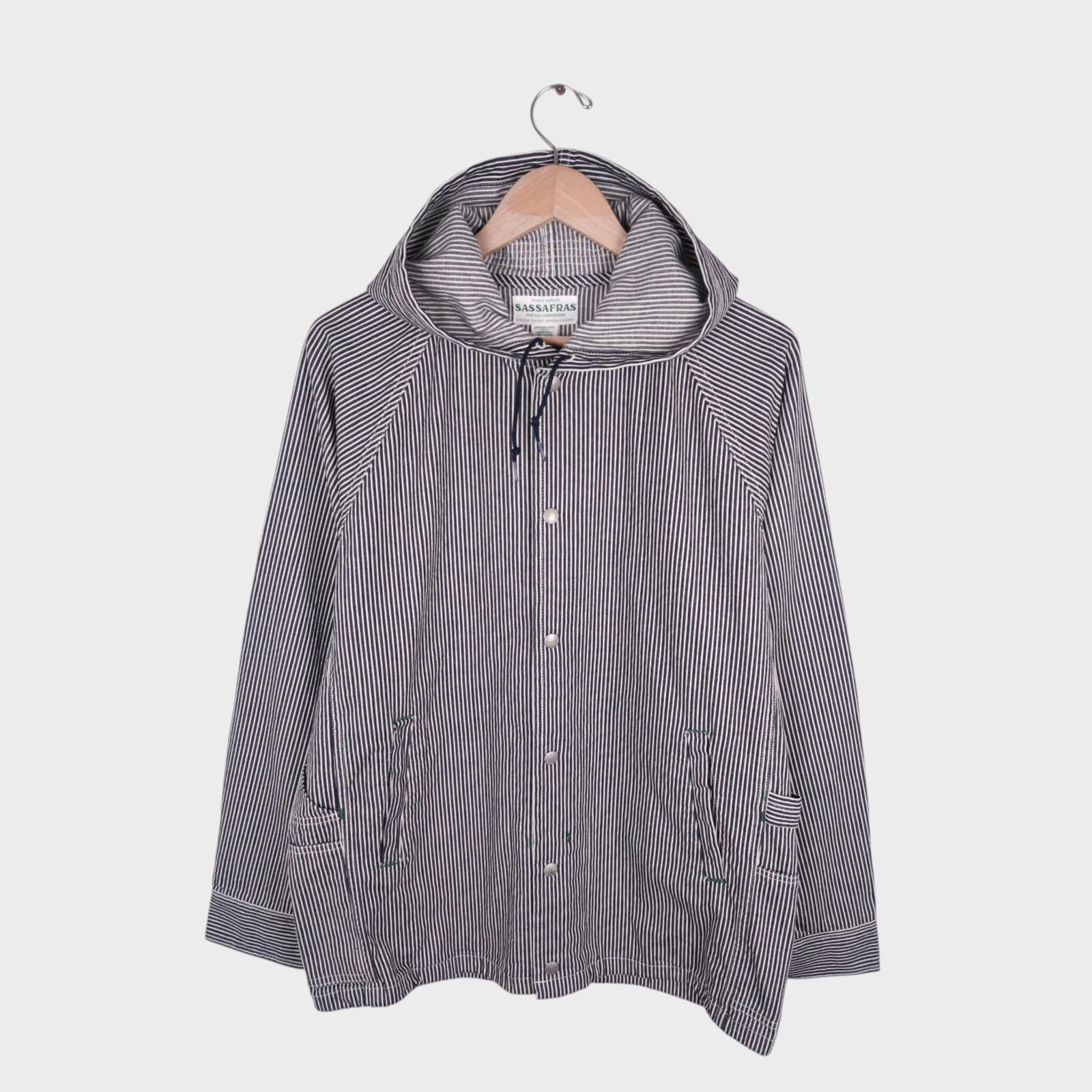 SASSAFRAS Men's Made in Japan Hickory Stripe Gardener Bud Breaker Jacket