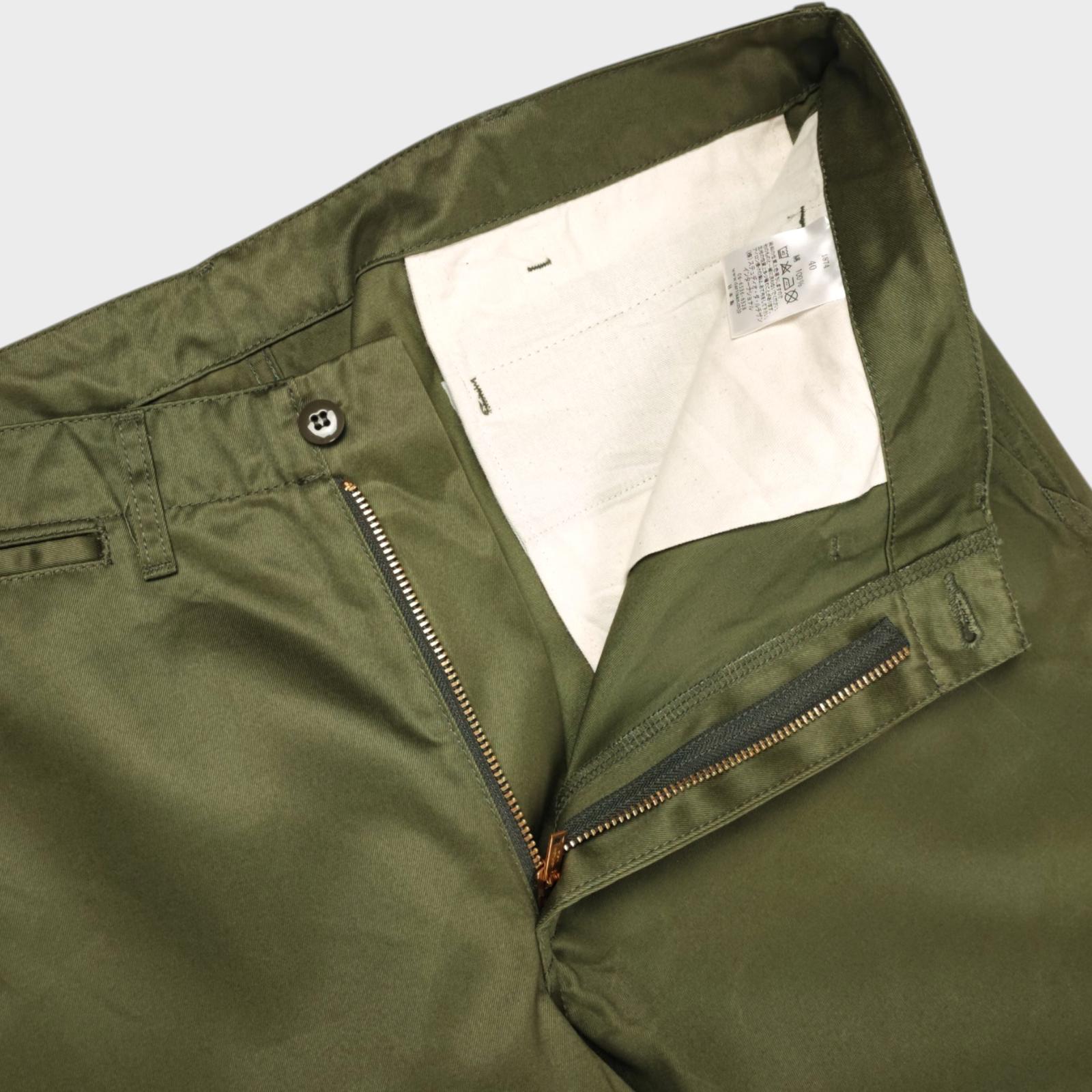 STUDIO D'ARTISAN Men's Green Made in Japan 1874 Sateen Chino Trousers