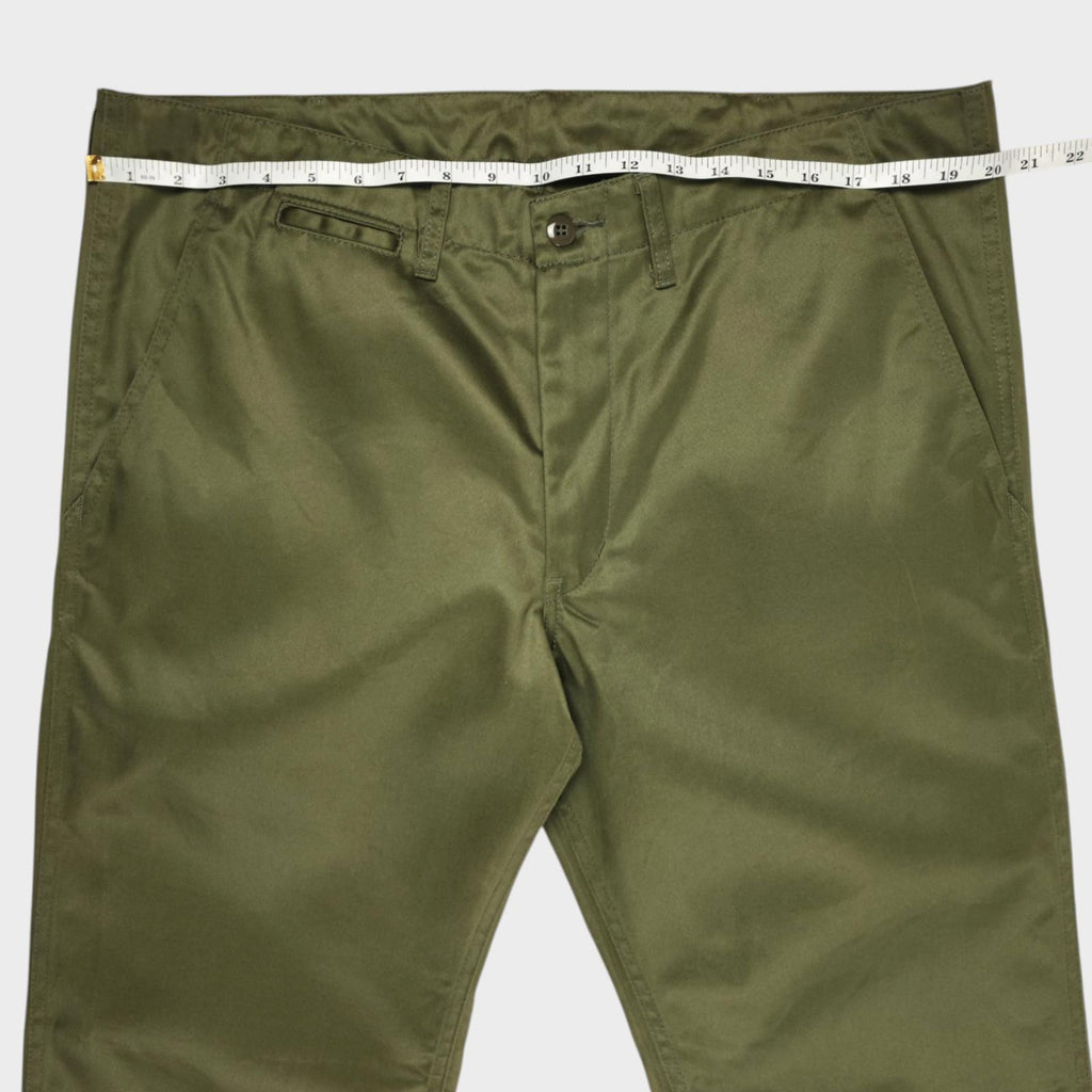STUDIO D'ARTISAN Men's Green Made in Japan 1874 Sateen Chino Trousers