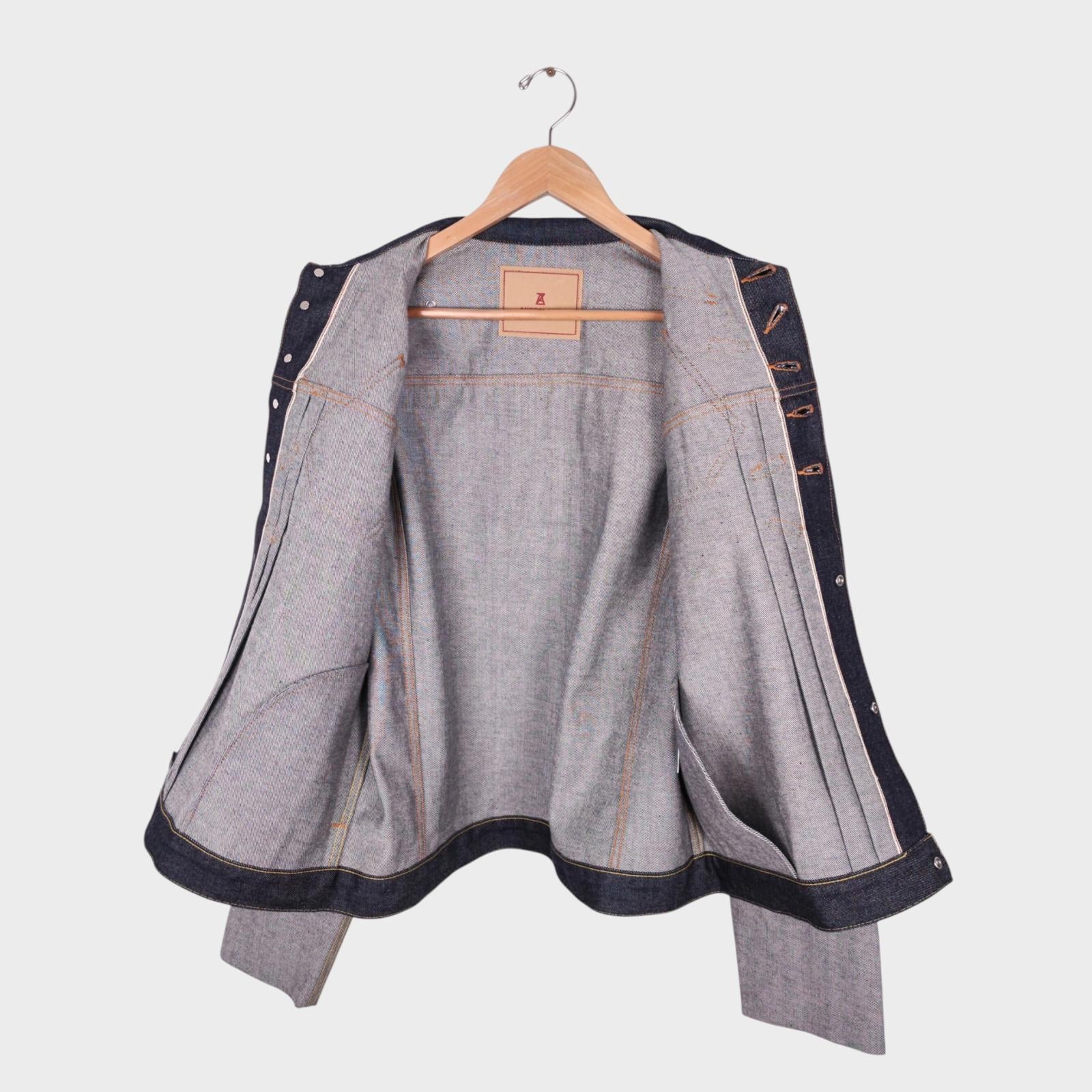 ANREALAGE Men's Blue Selvedge Denim Made in Japan Deconstructed Jacket